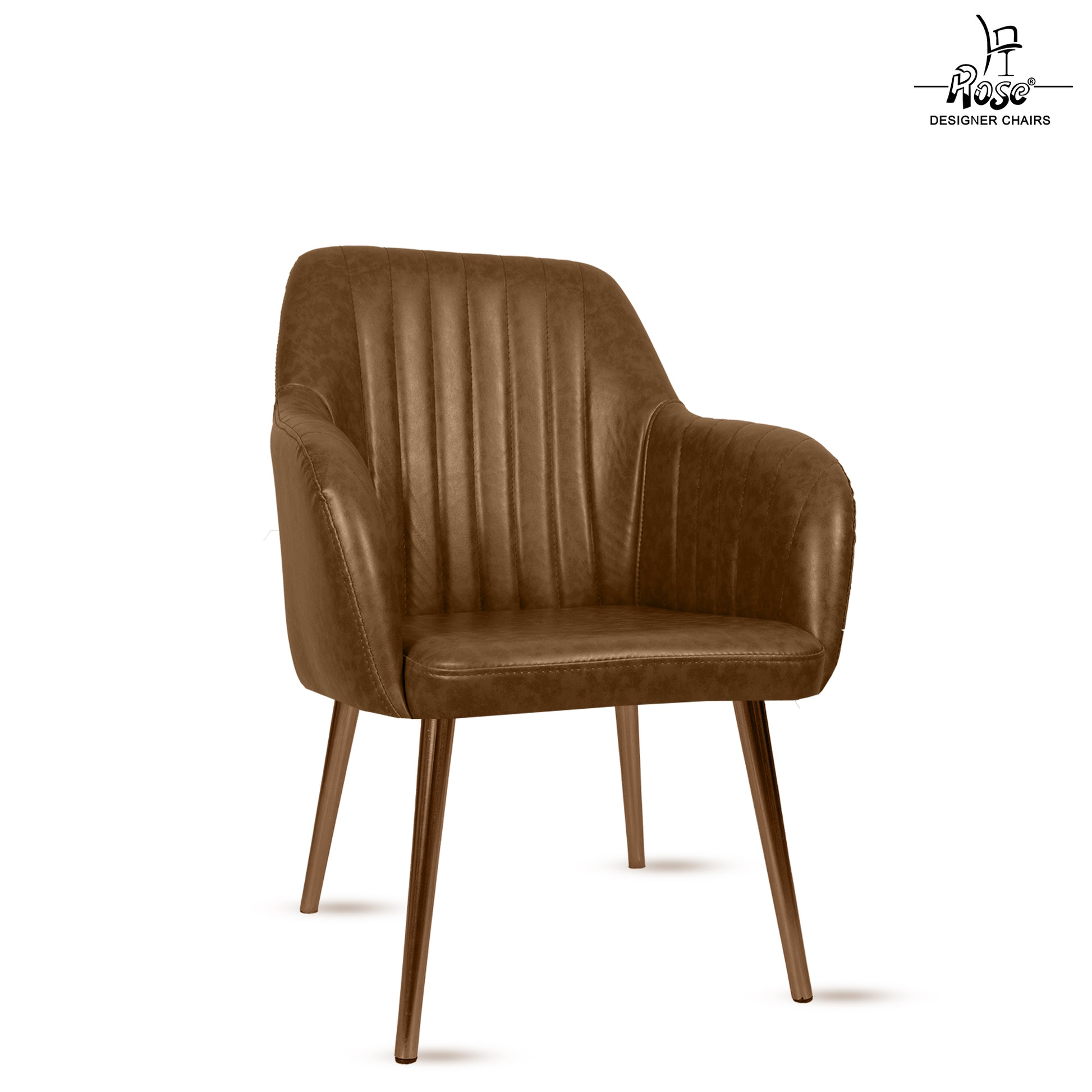 ROSE® Viha Dining Chair | Accent Chair for Living Room with Gold Legs and Copper Legs