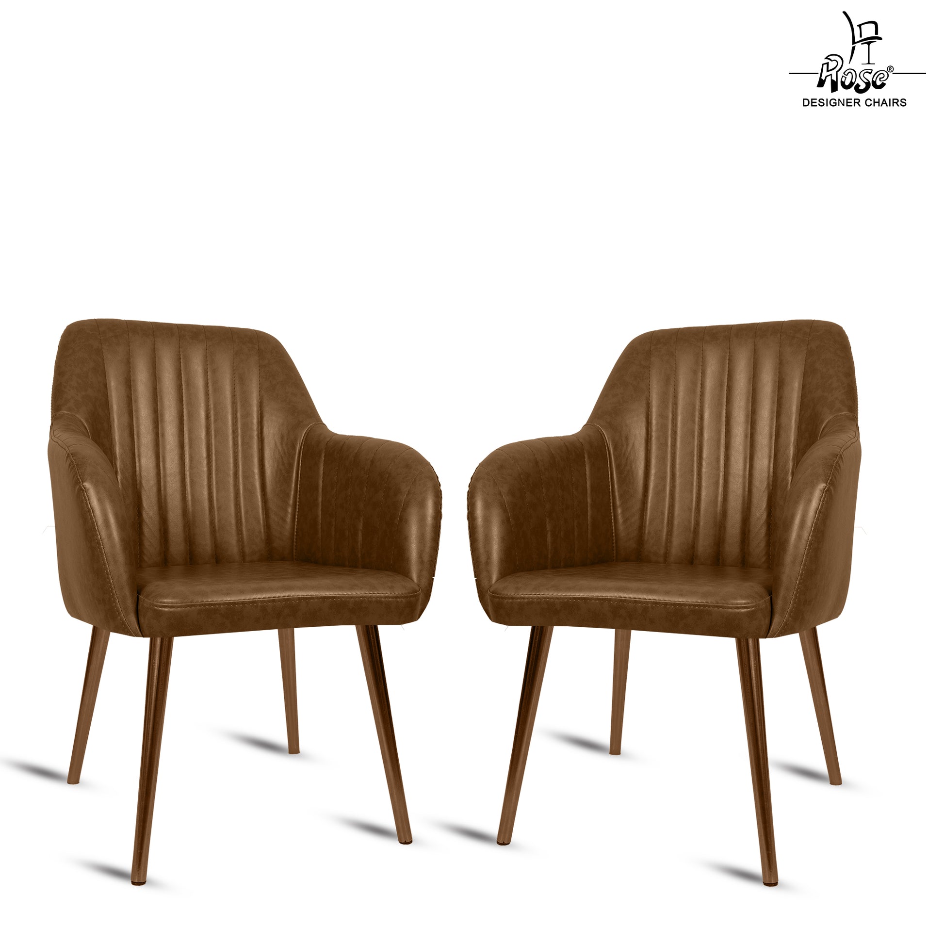 ROSE® Viha Dining Chair | Accent Chair for Living Room with Gold Legs and Copper Legs