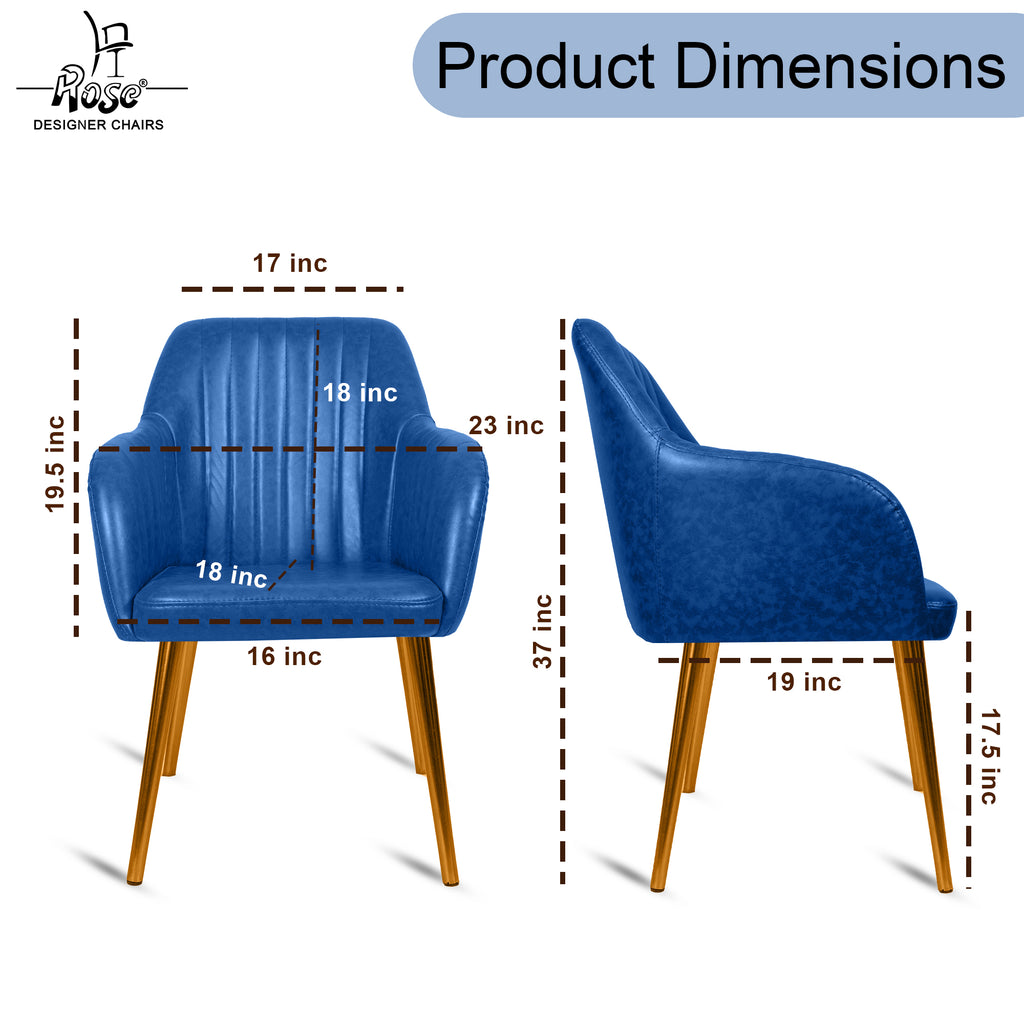 ROSE® Viha Dining Chair | Accent Chair for Living Room with Gold Legs and Copper Legs