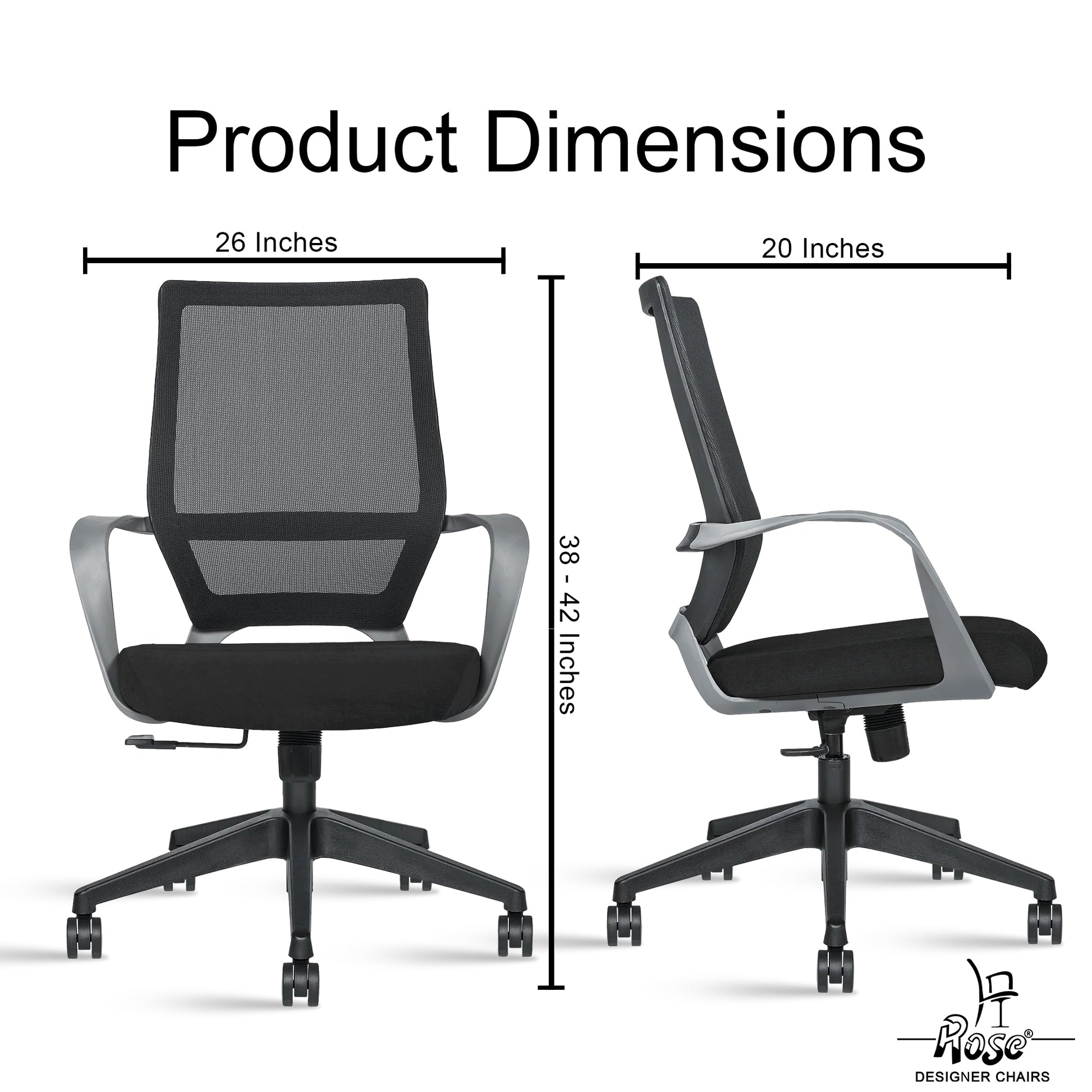 ROSE® Finch Mesh Mid-Back Office Chair