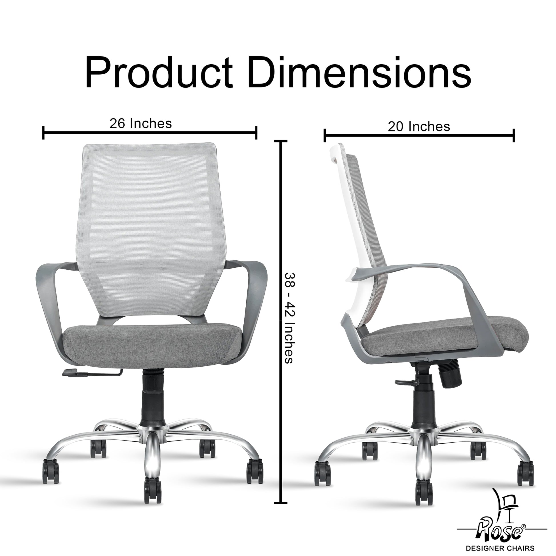 ROSE® Finch Mesh Mid-Back Office Chair