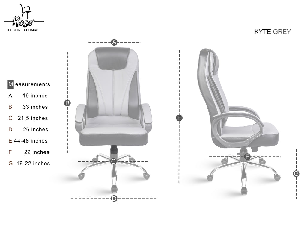 ROSE®Kyte Leatherette Executive High Back Chair