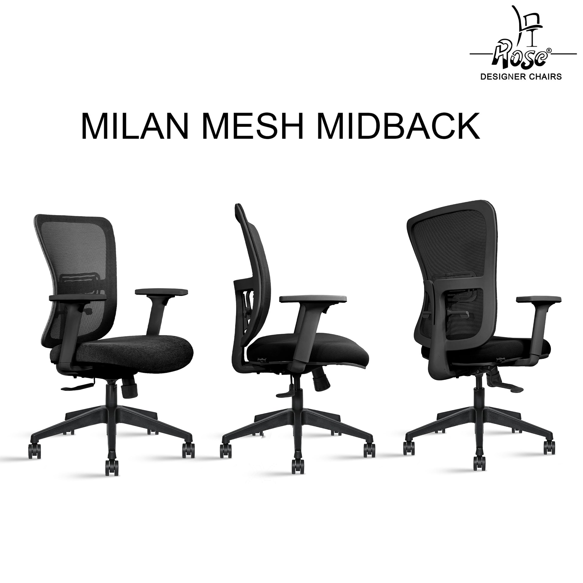 ROSE® Milan Mesh Mid-Back Office Chair