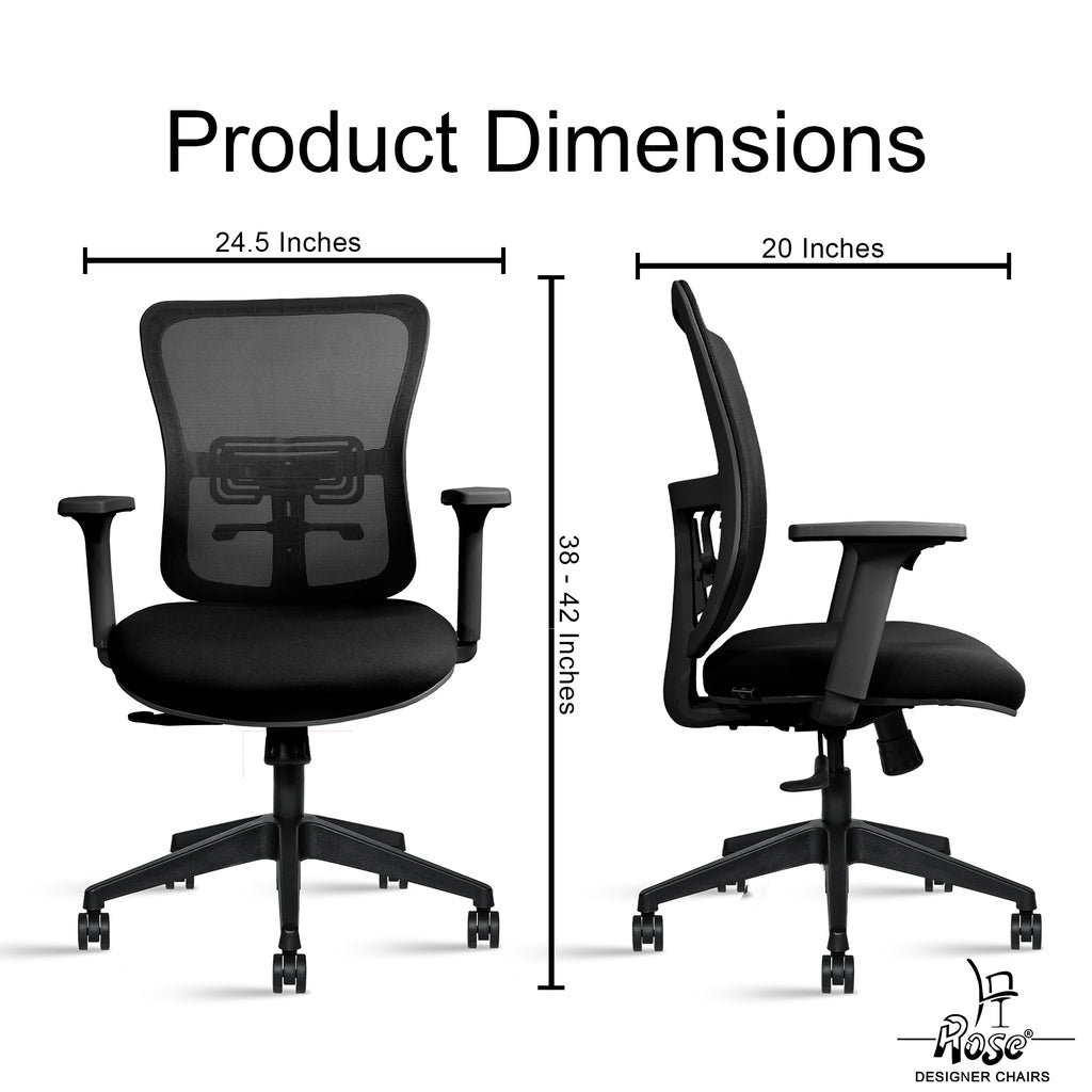 ROSE® Milan Mesh Mid-Back Office Chair