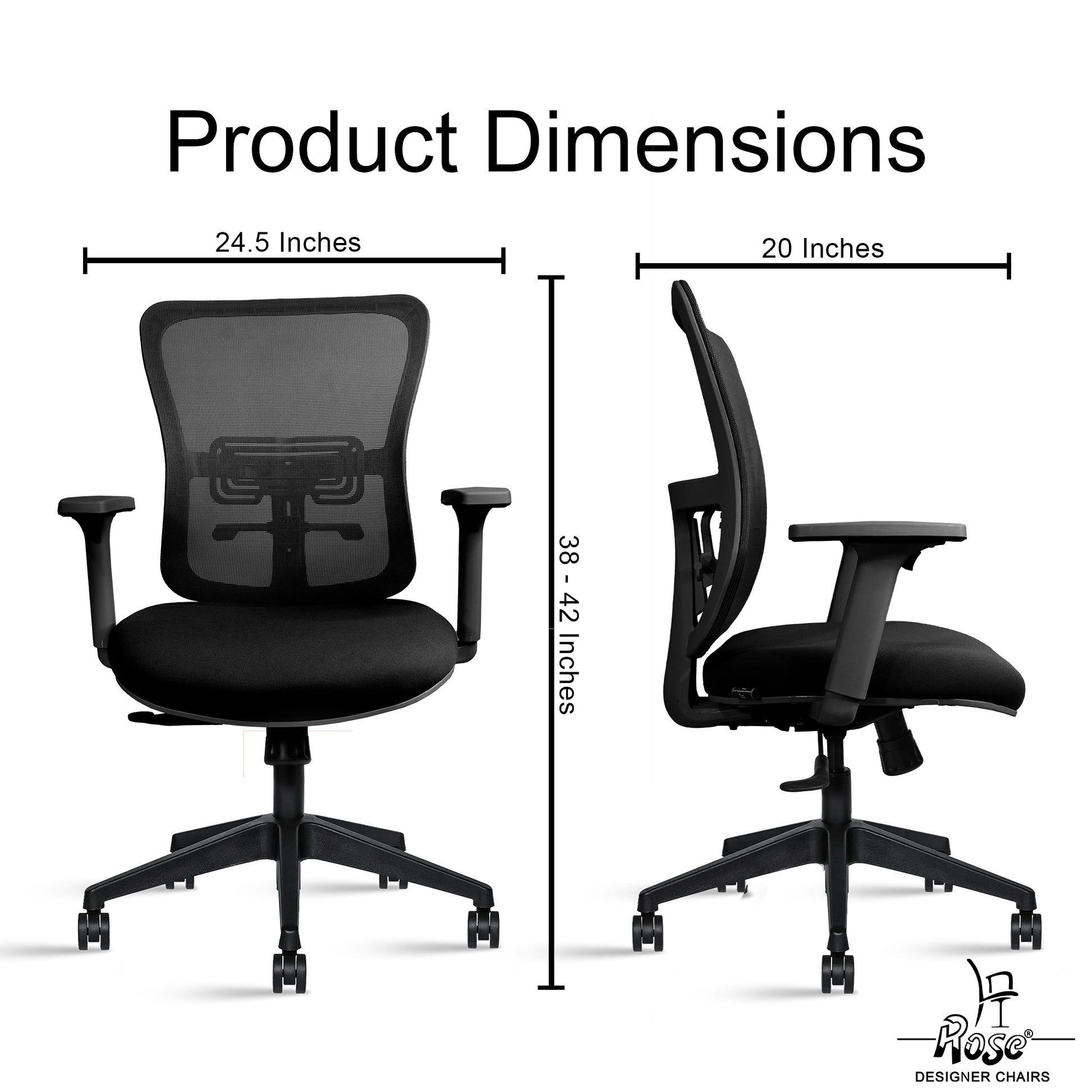 ROSE® Milan Mesh Mid-Back Office Chair