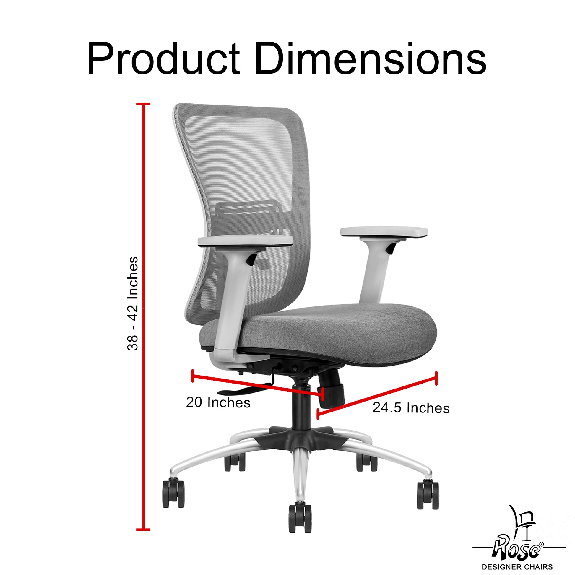 ROSE® Milan Mesh Mid-Back Office Chair