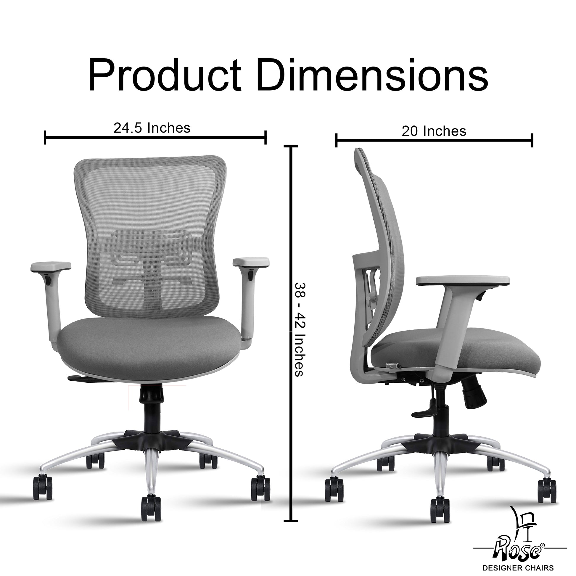 ROSE® Milan Mesh Mid-Back Office Chair