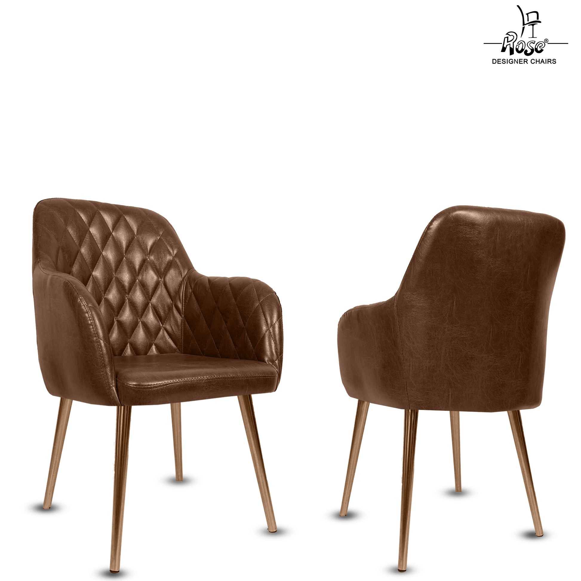 ROSE® Nova Dining Chair | Accent Chair for Living Room with Gold Legs and Copper Legs