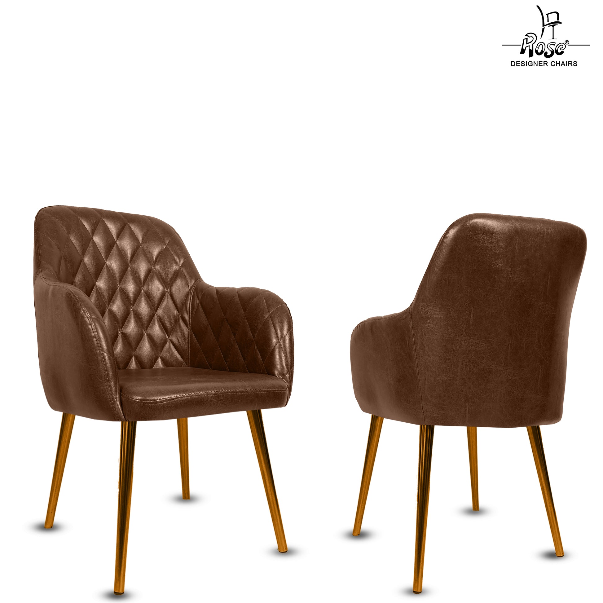 ROSE® Nova Dining Chair | Accent Chair for Living Room with Gold Legs and Copper Legs