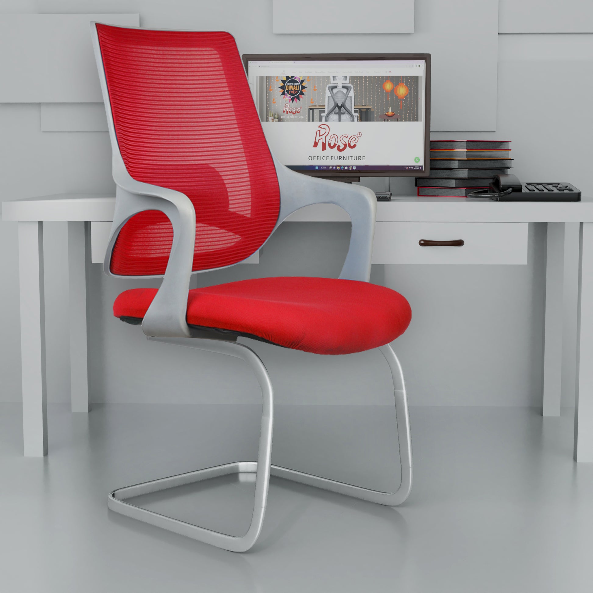 grey and red