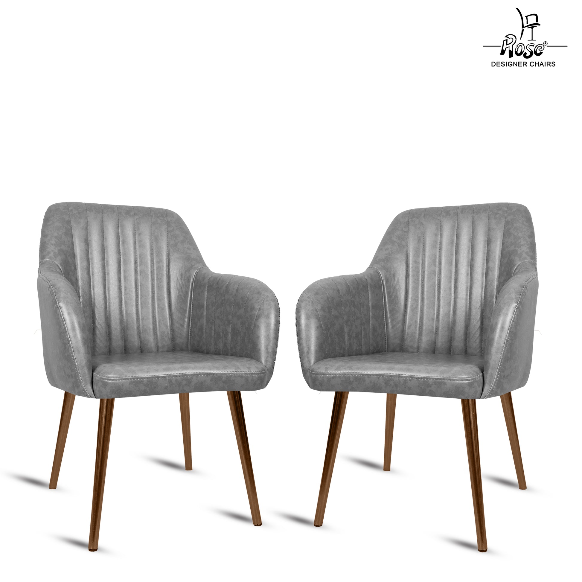 ROSE® Viha Dining Chair | Accent Chair for Living Room with Gold Legs and Copper Legs