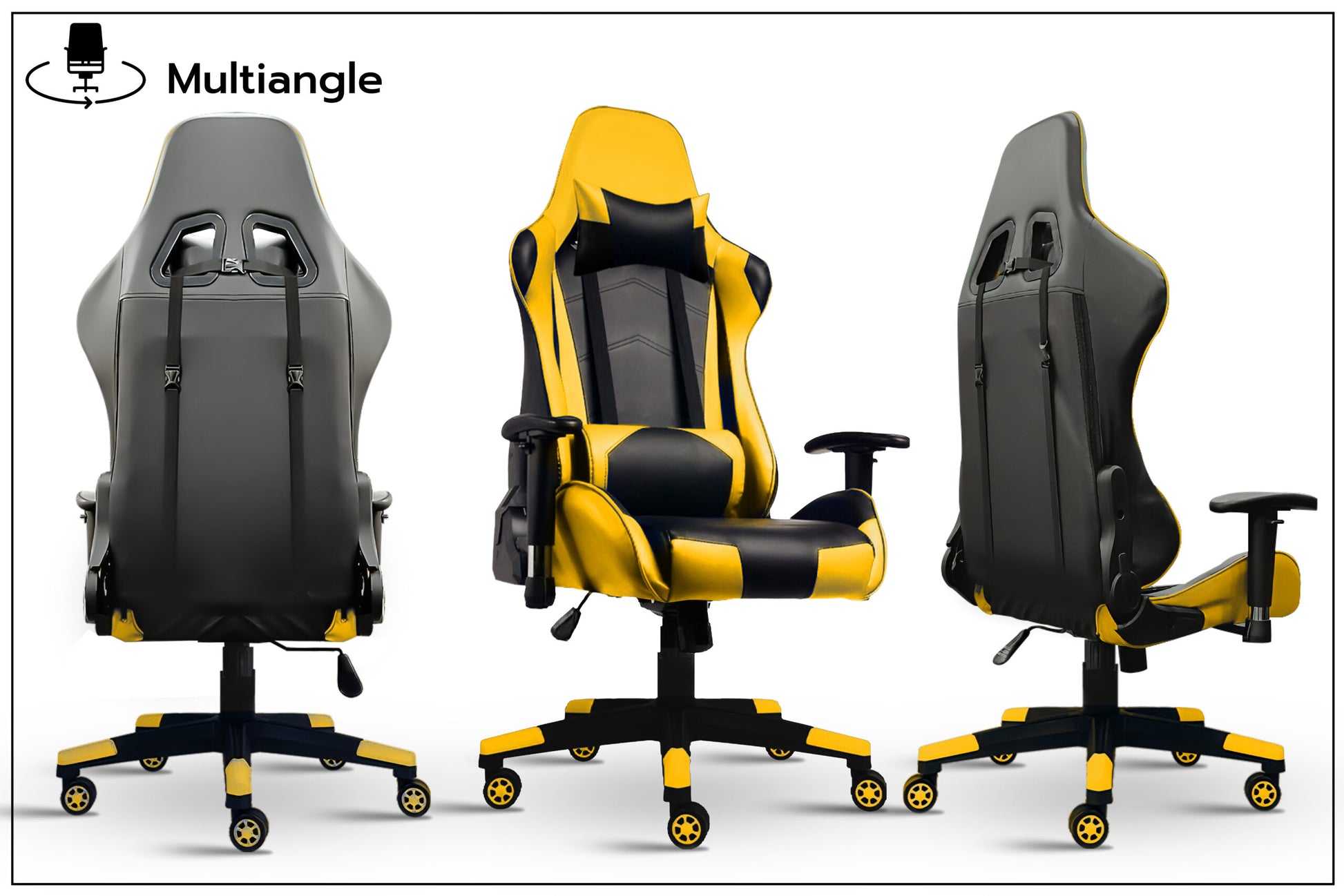 ROSE® Up Gaming with Multi-Functional Ergonomic Gaming Chair (Yellow)