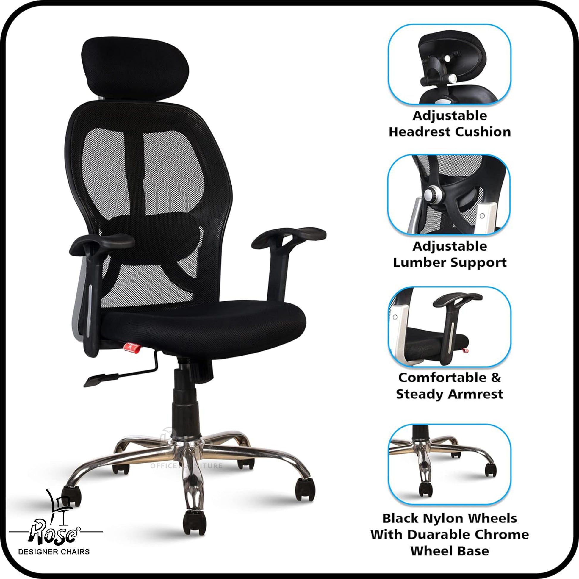 ROSE® Platinum High Back Mesh Office Chair