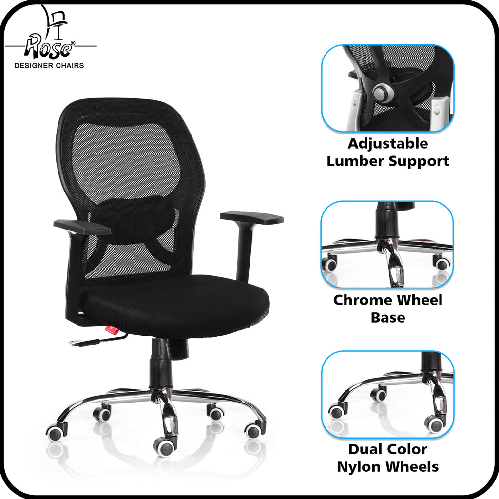 ROSE® Platinum Mid Back Mesh Office Chair
