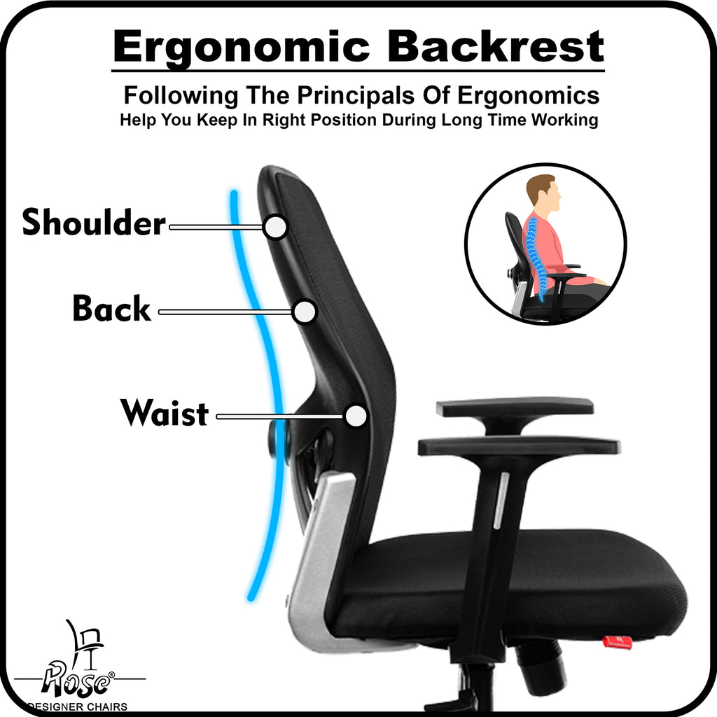 ROSE® Platinum Mid Back Mesh Office Chair