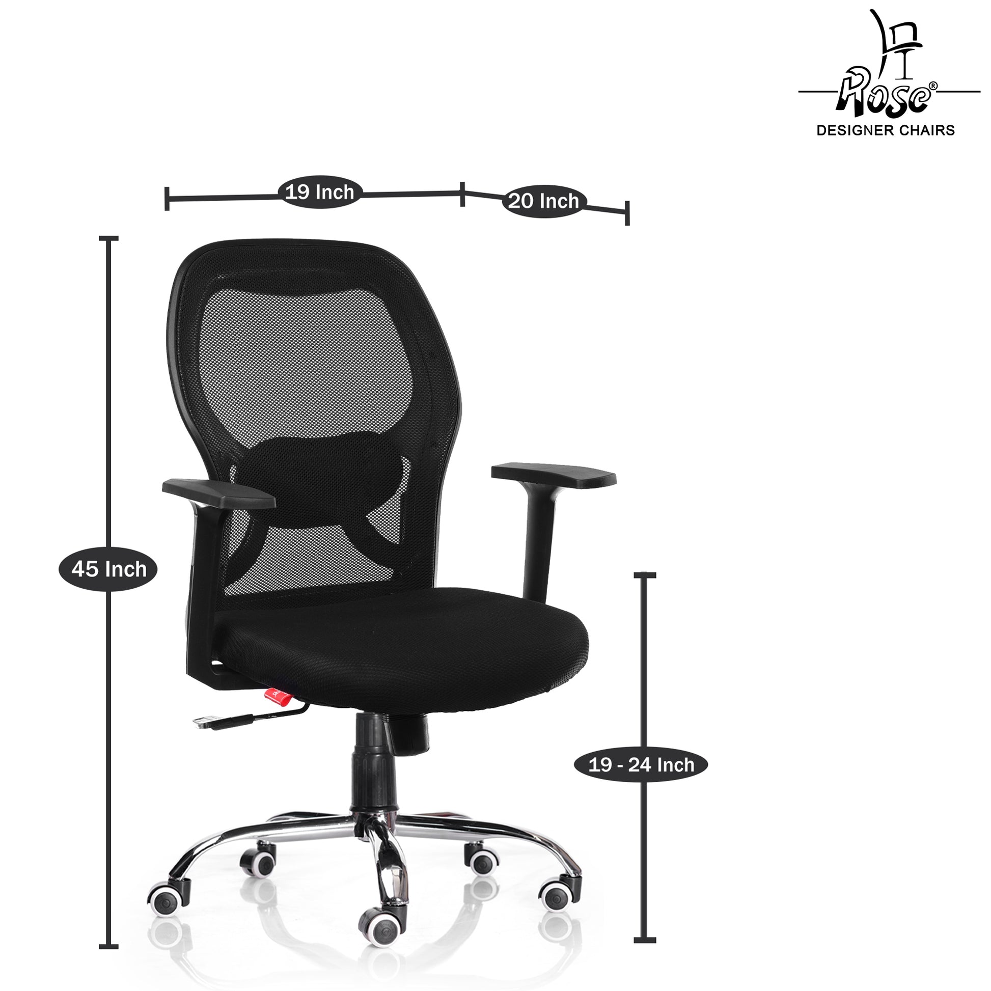 ROSE® Platinum Mid Back Mesh Office Chair