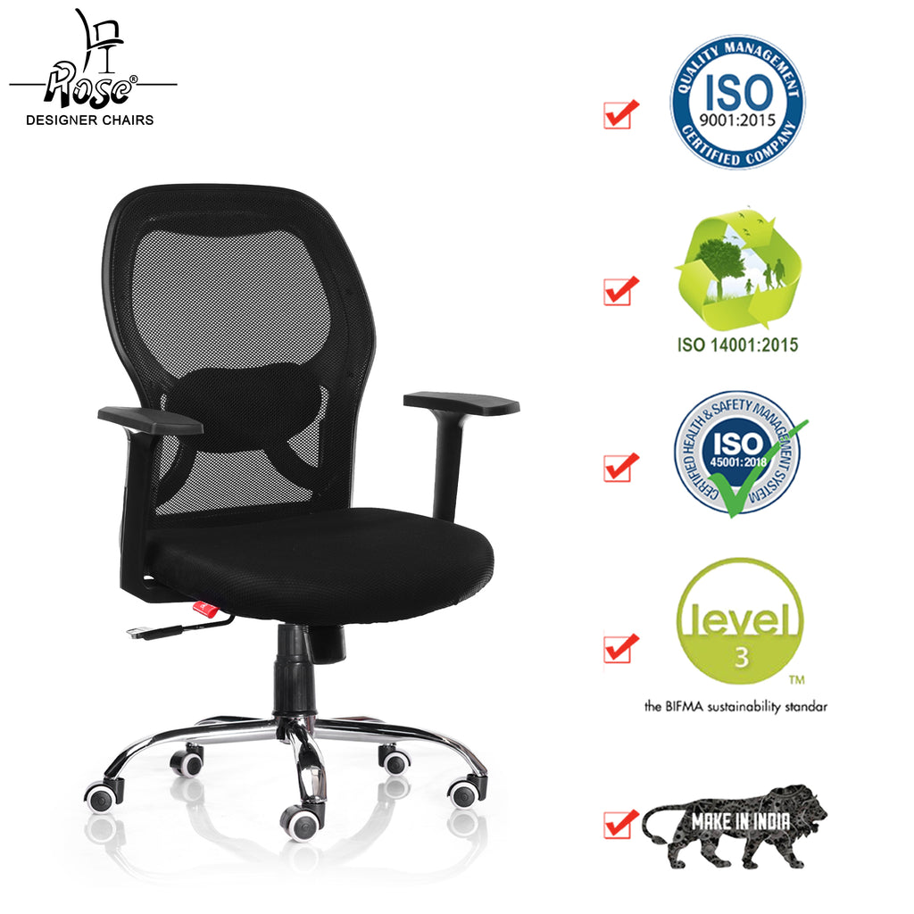 ROSE® Platinum Mid Back Mesh Office Chair