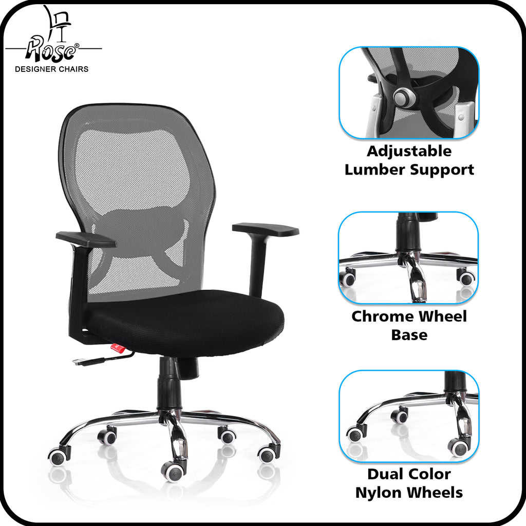ROSE® Platinum Mid Back Mesh Office Chair