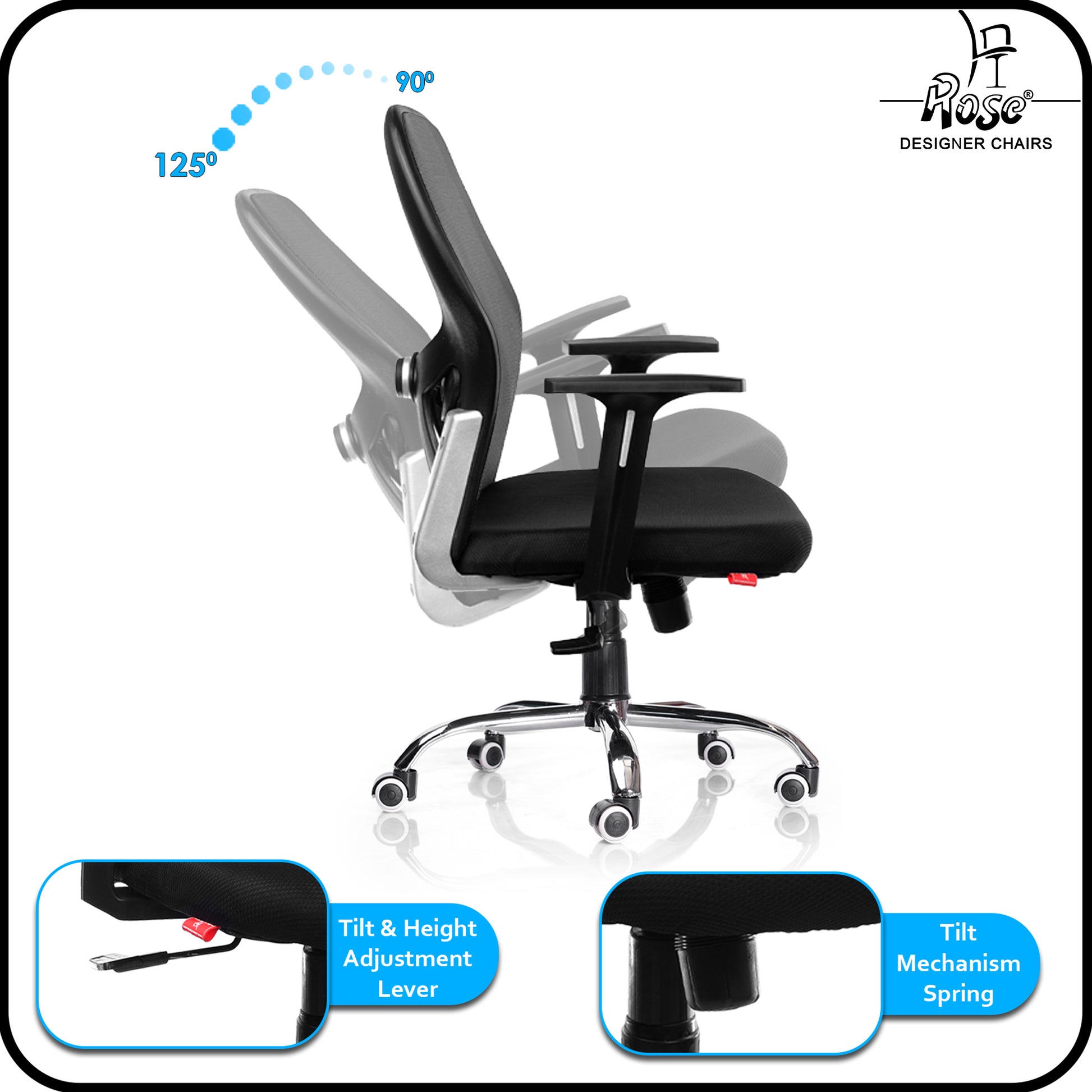 ROSE® Platinum Mid Back Mesh Office Chair