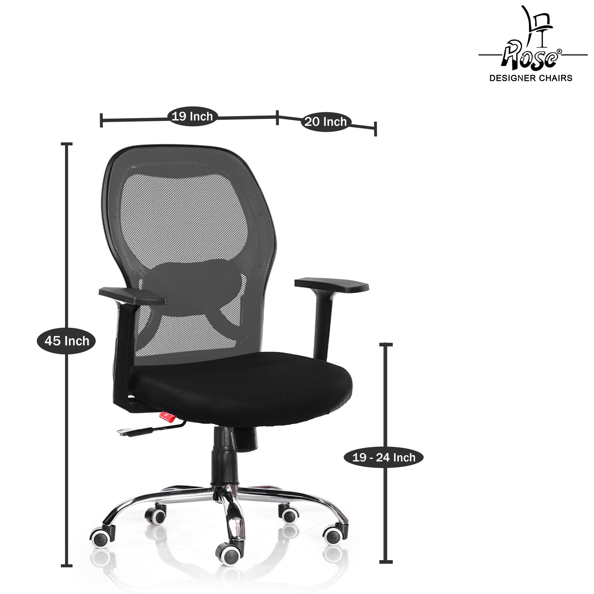 ROSE® Platinum Mid Back Mesh Office Chair