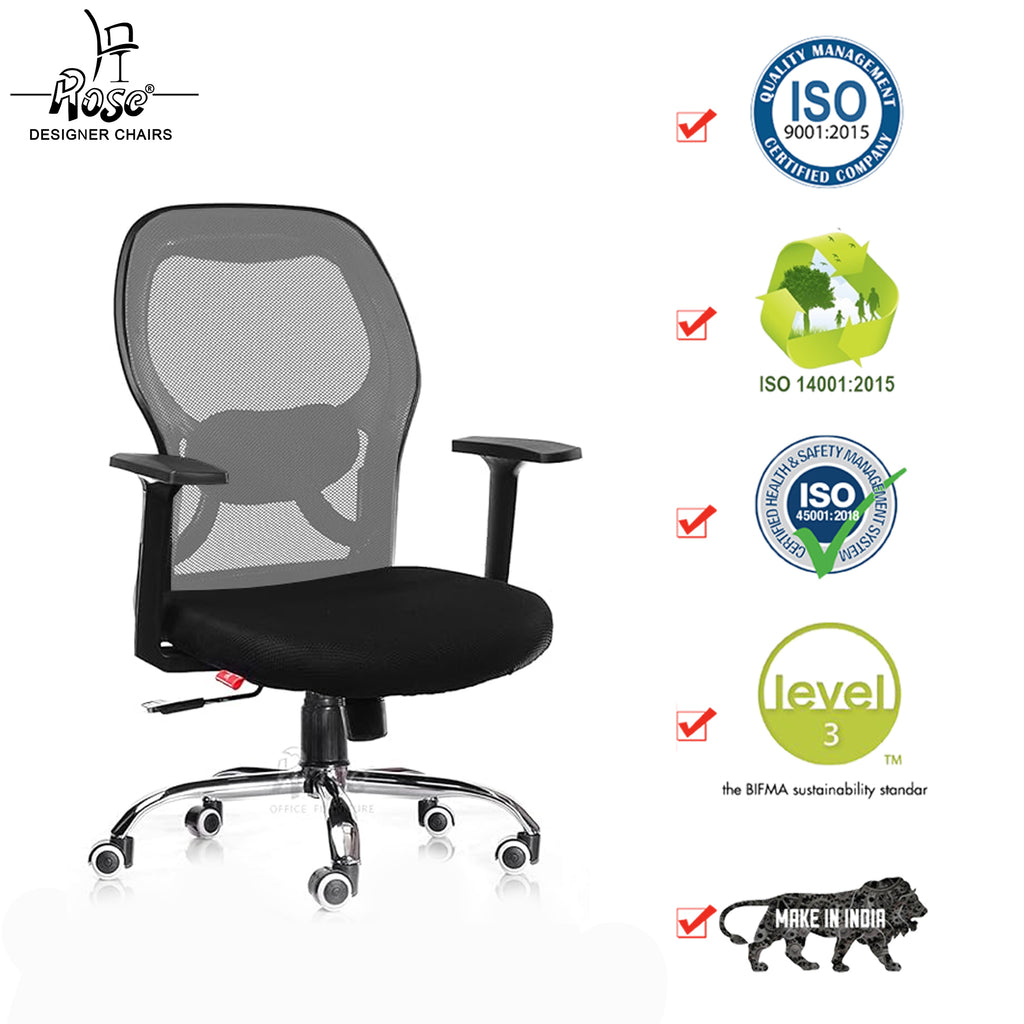 ROSE® Platinum Mid Back Mesh Office Chair