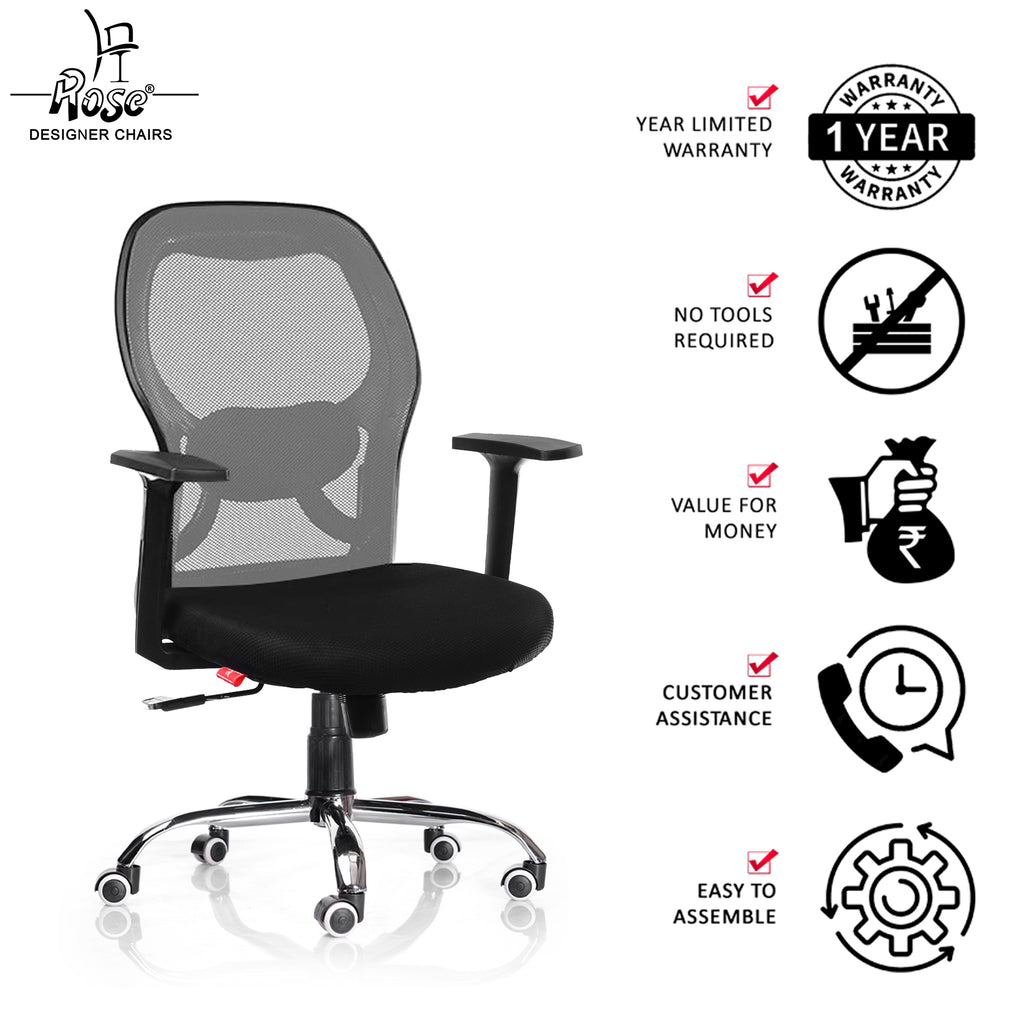 ROSE® Platinum Mid Back Mesh Office Chair