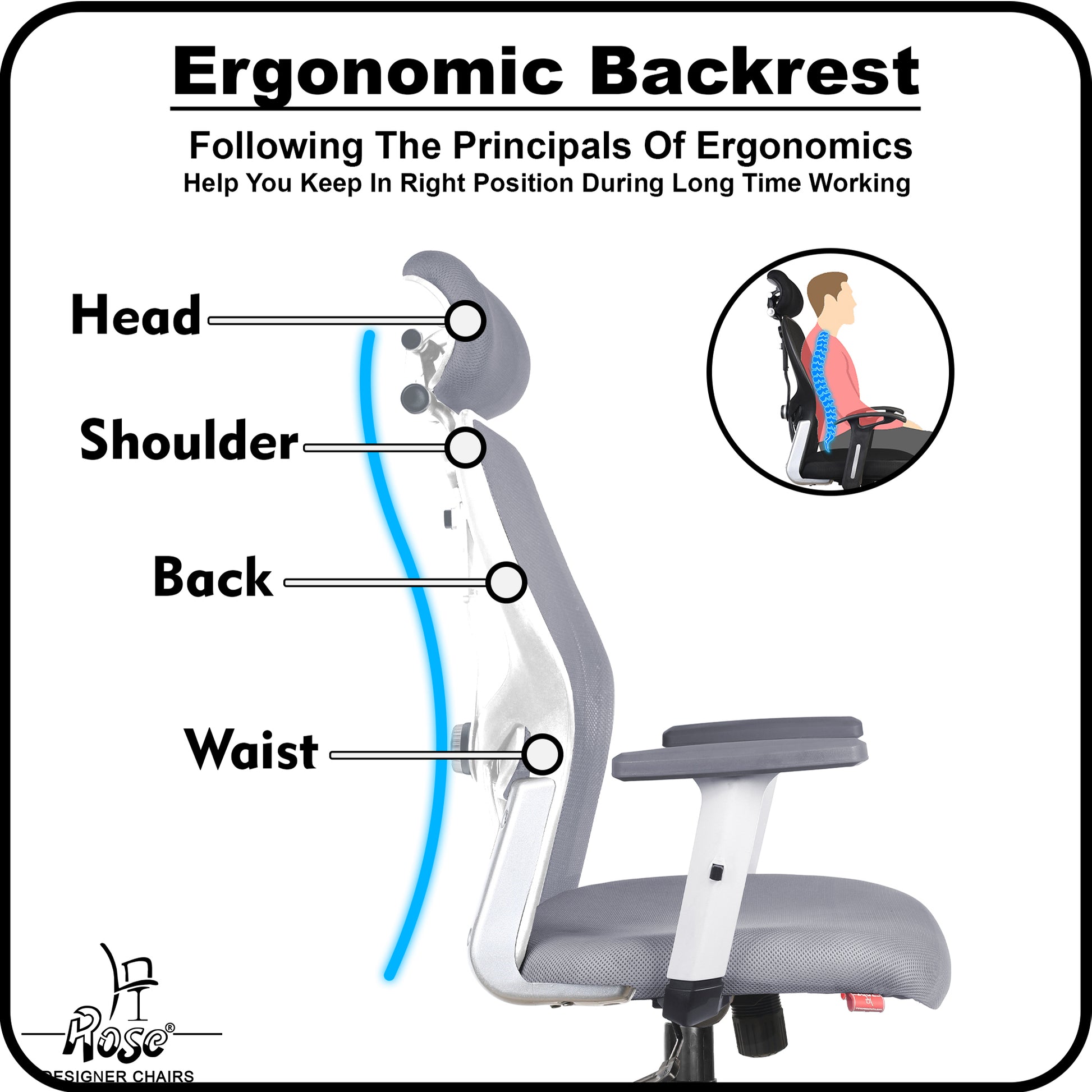 ROSE® Platinum High Back Mesh Office Chair