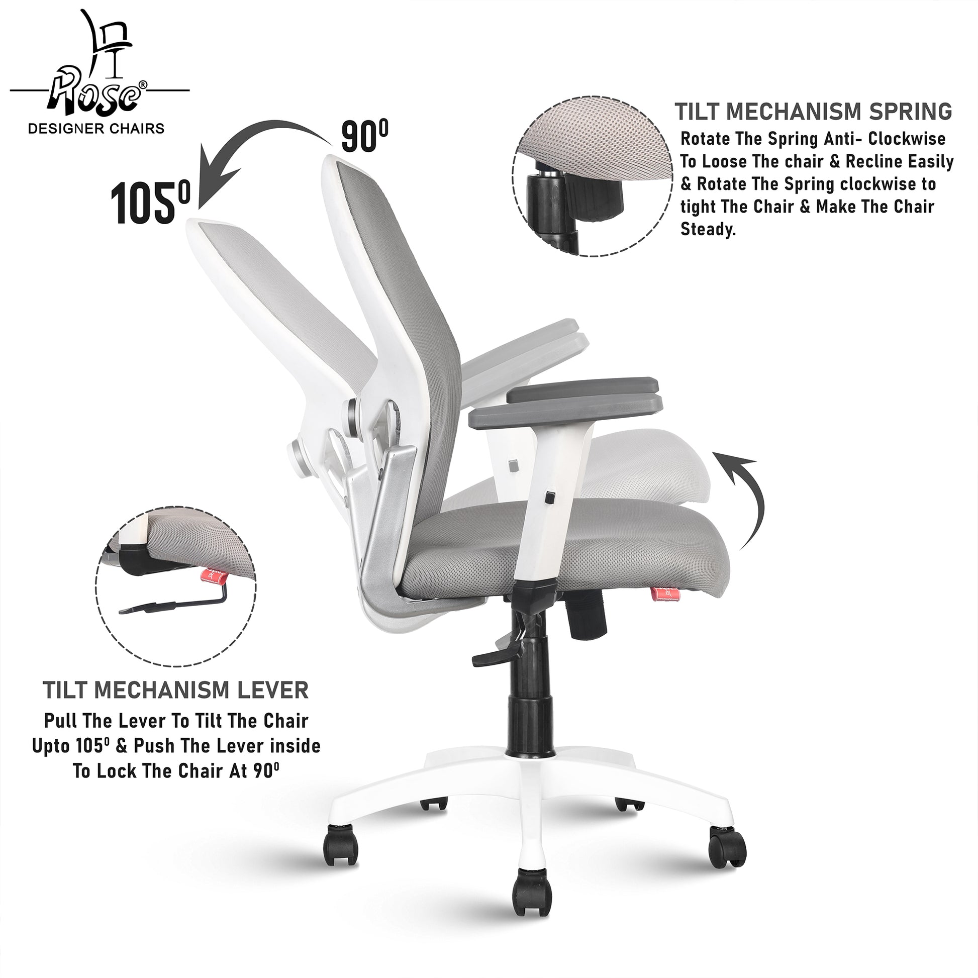 ROSE® Platinum Mid Back Mesh Office Chair