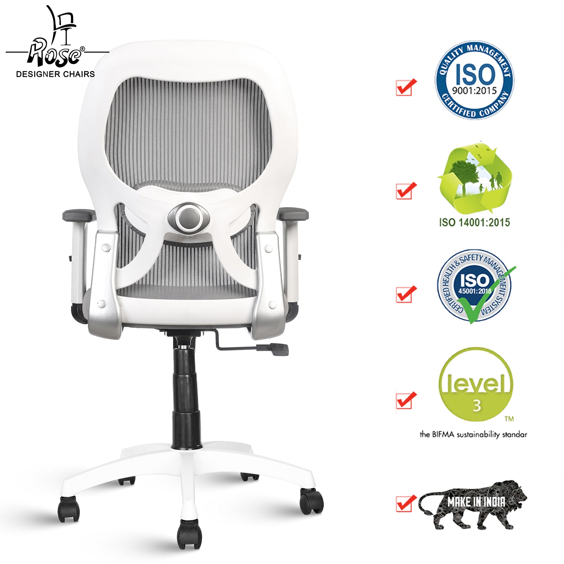 ROSE® Platinum Mid Back Mesh Office Chair