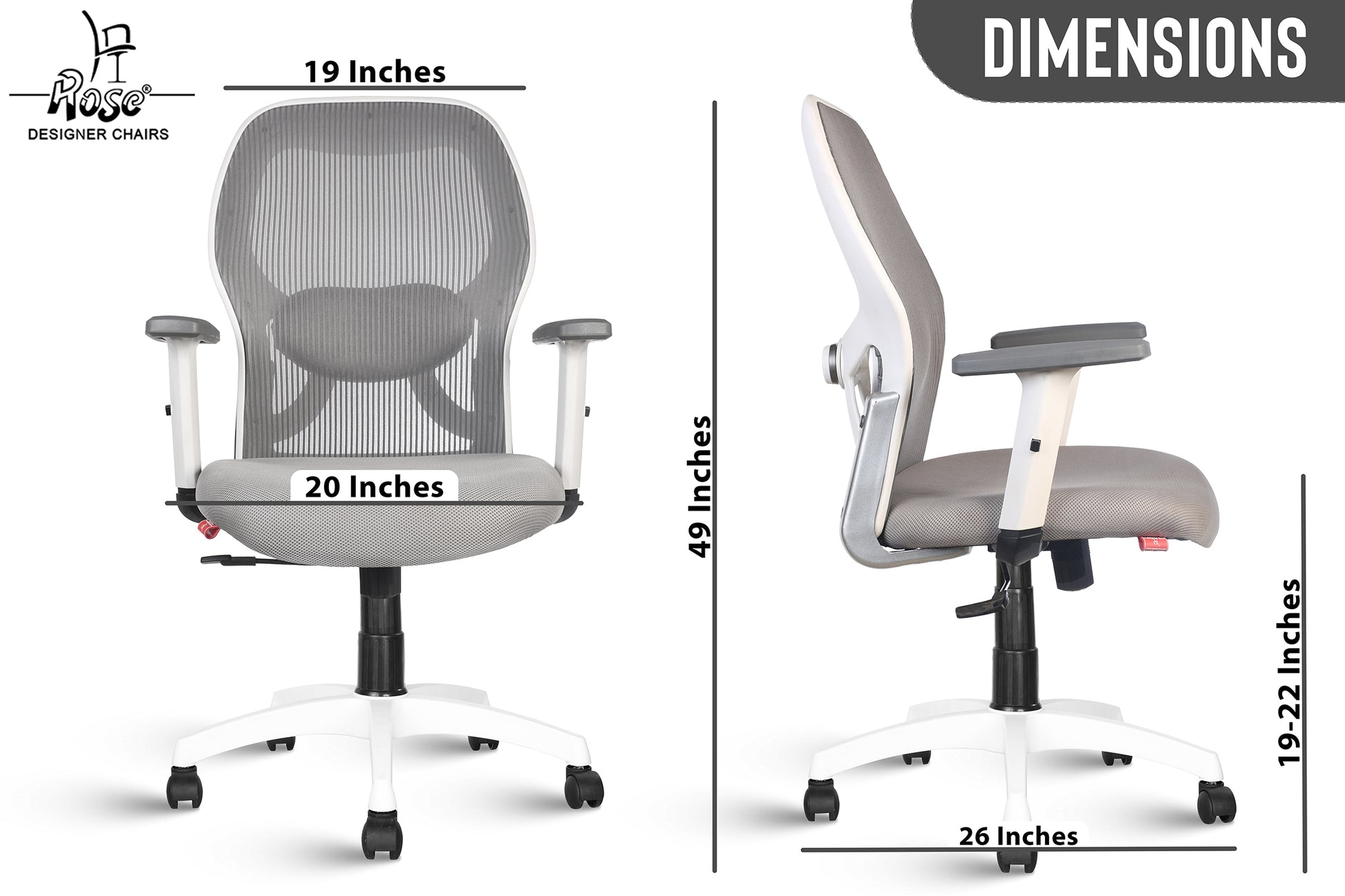 ROSE® Platinum Mid Back Mesh Office Chair