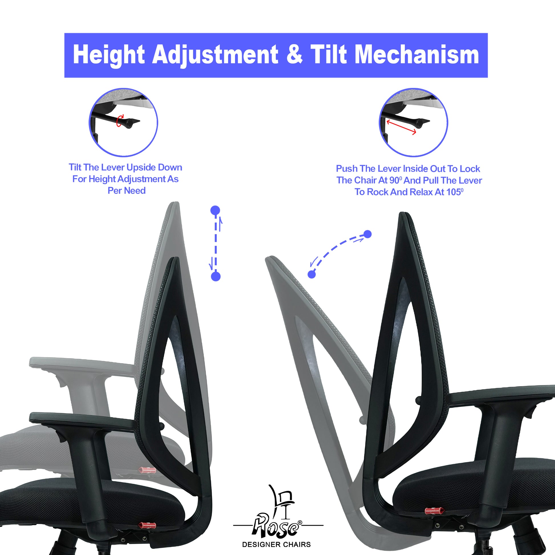 ROSE® Quebec Mesh Mid-Back Office Chair