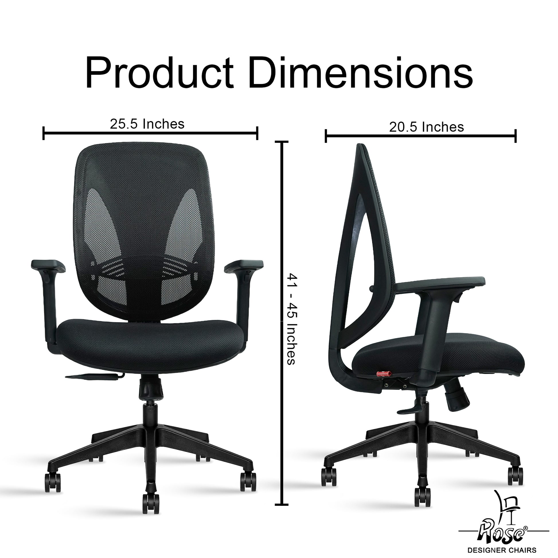 ROSE® Quebec Mesh Mid-Back Office Chair