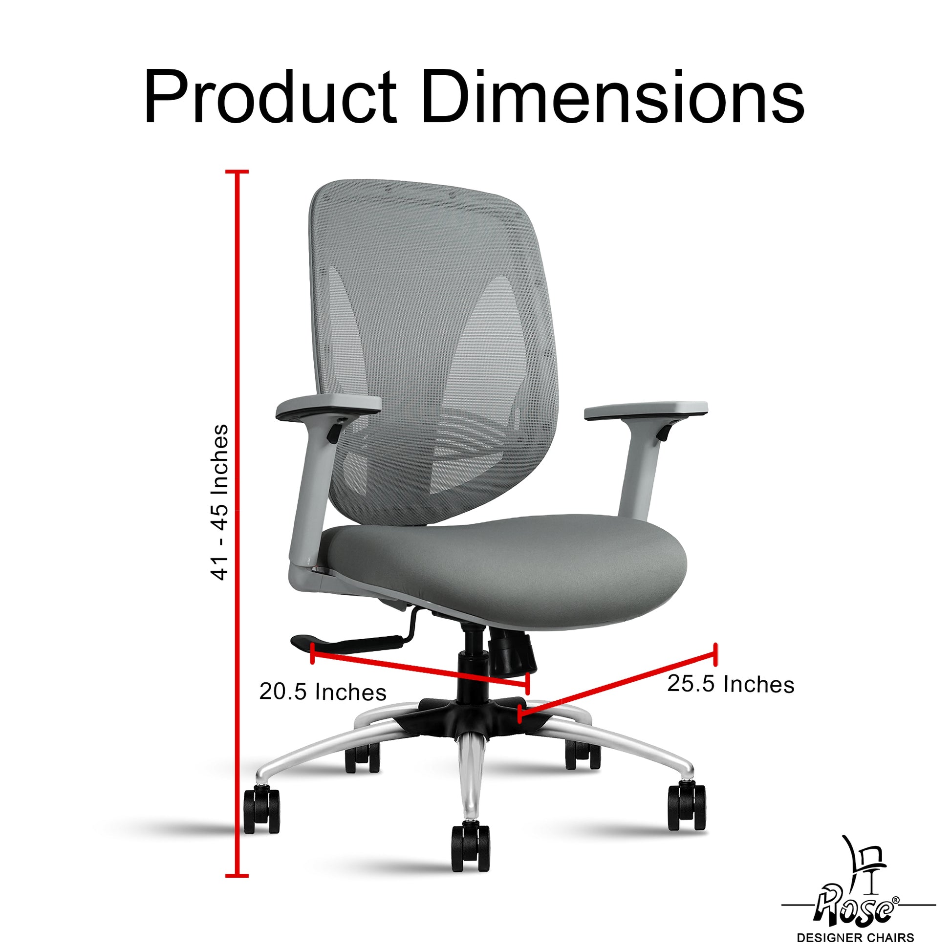 ROSE® Quebec Mesh Mid-Back Office Chair