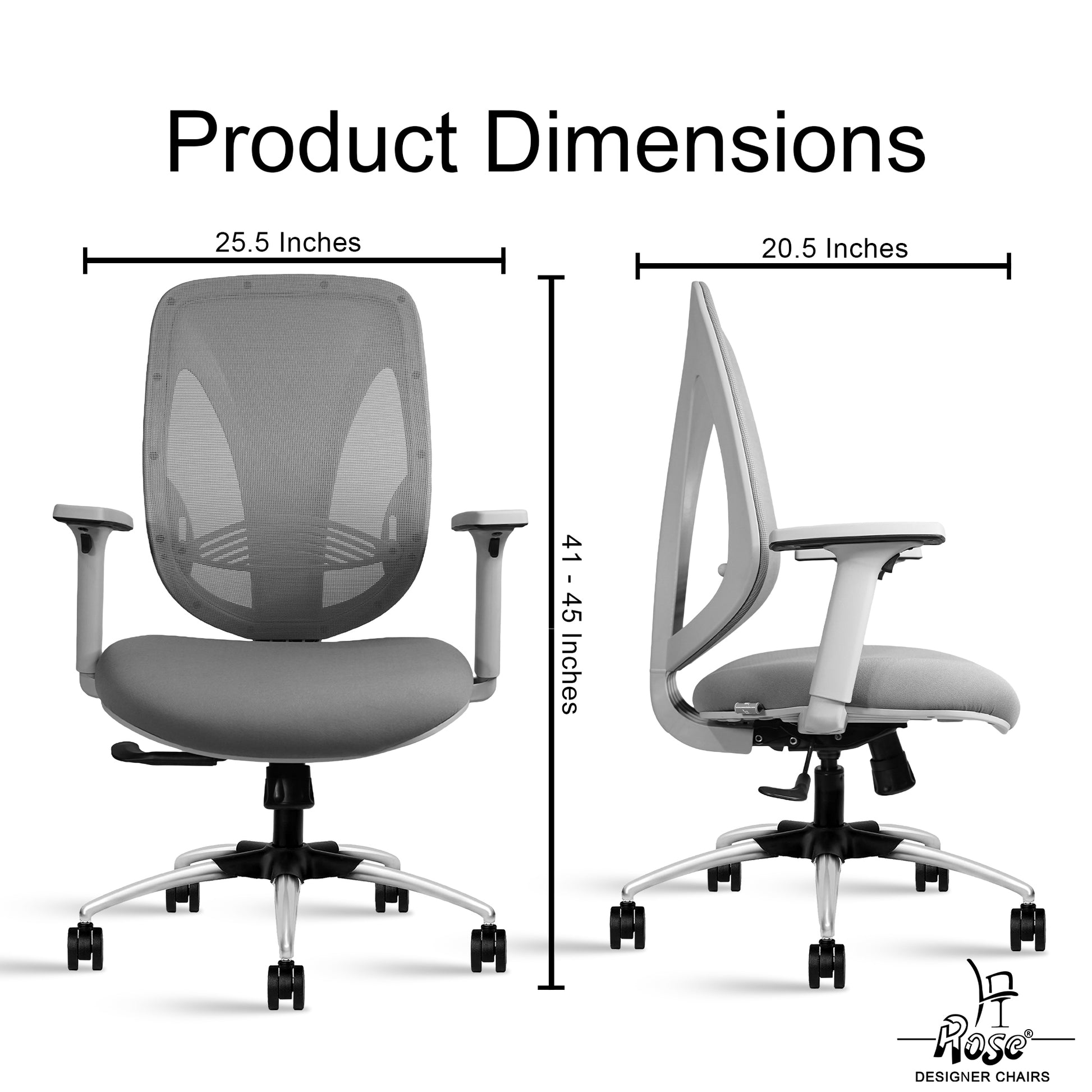 ROSE® Quebec Mesh Mid-Back Office Chair