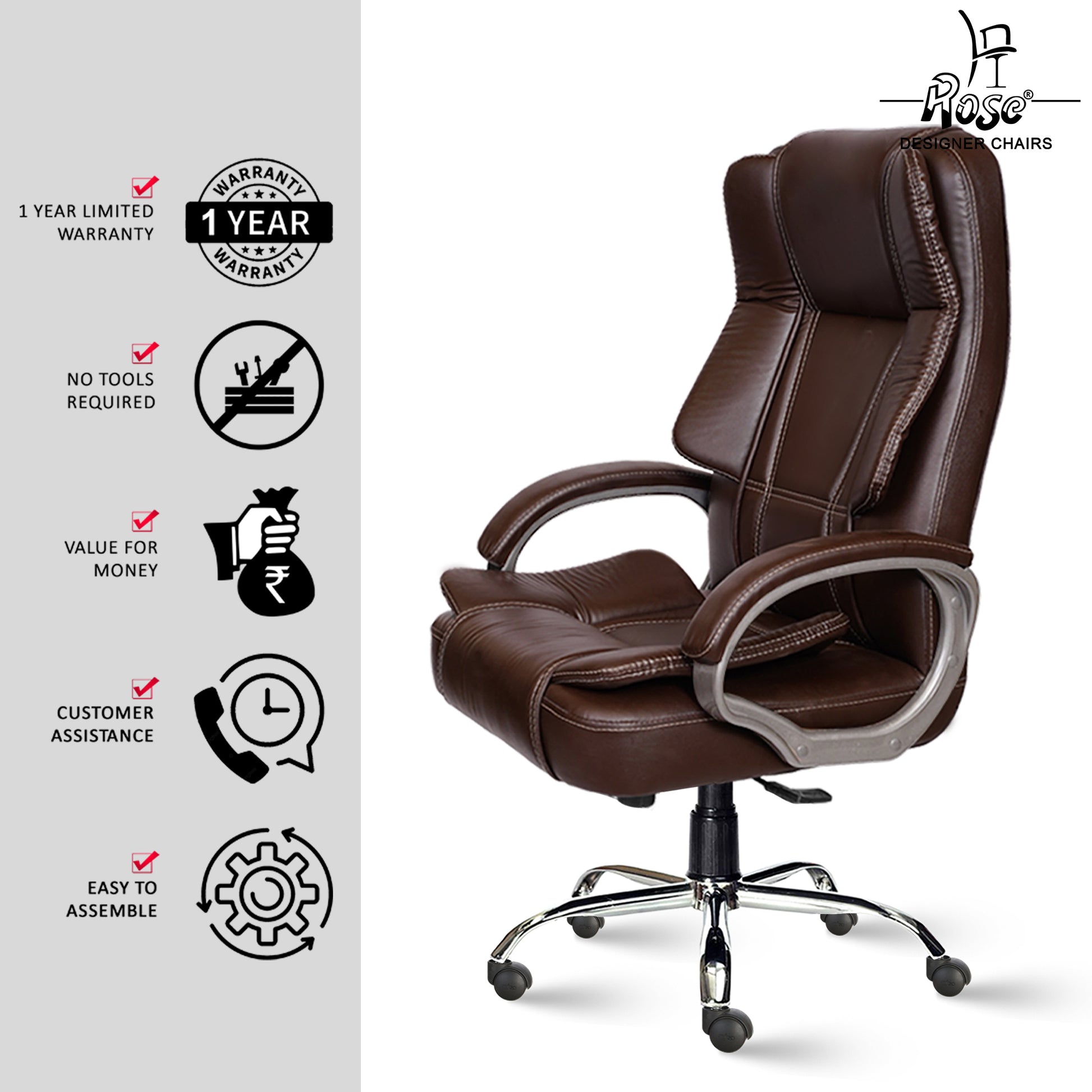 ROSE®SpaceX Leather High Back Chair