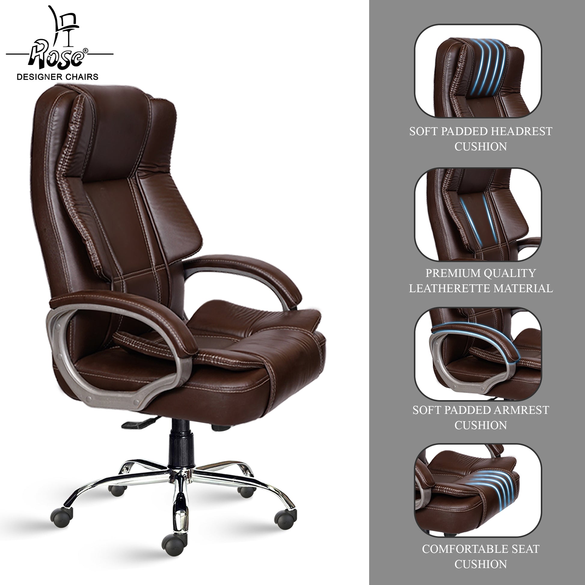 ROSE®SpaceX Leather High Back Chair