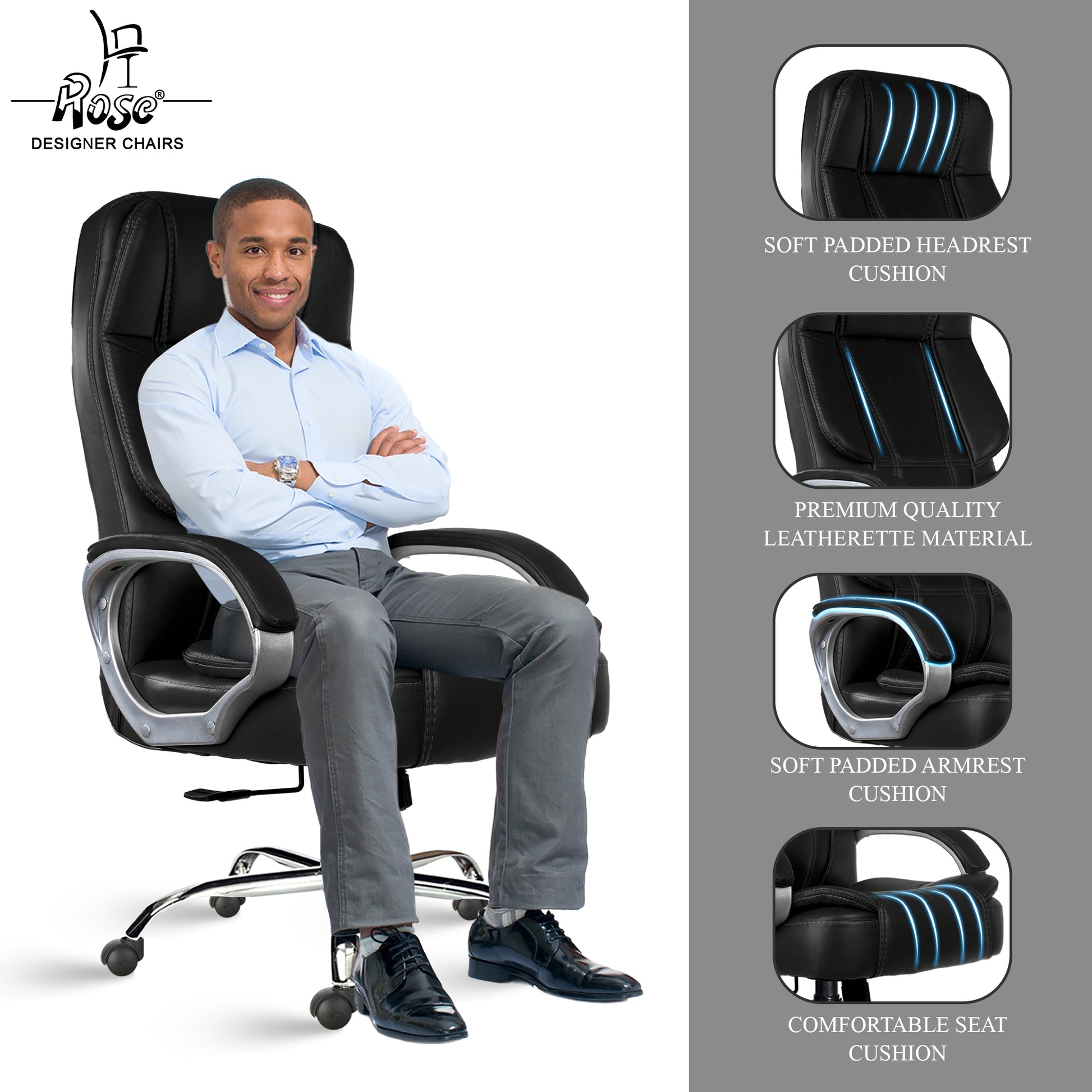 ROSE®SpaceX Leather High Back Chair