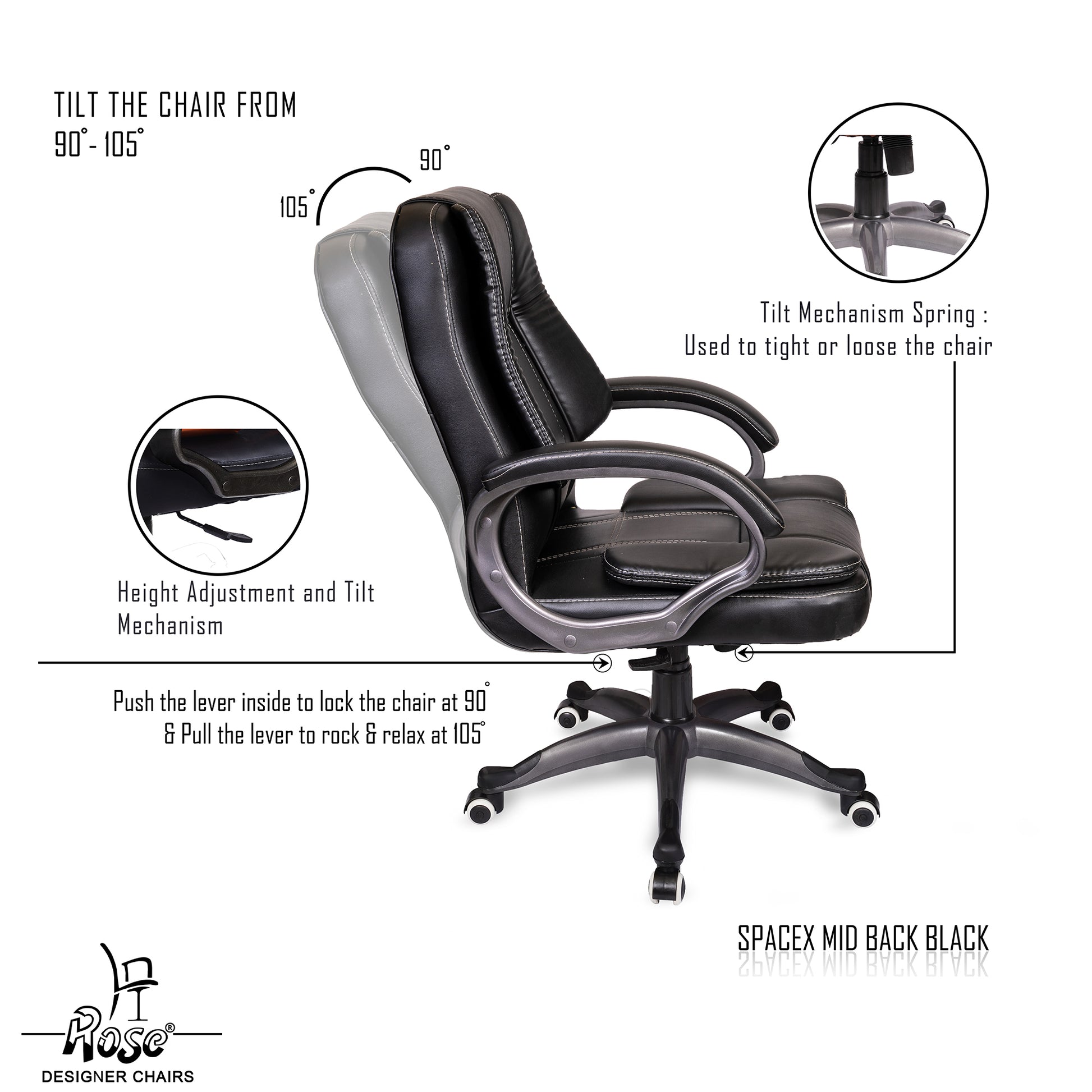 ROSE® SpaceX I Mid Back Office Chair