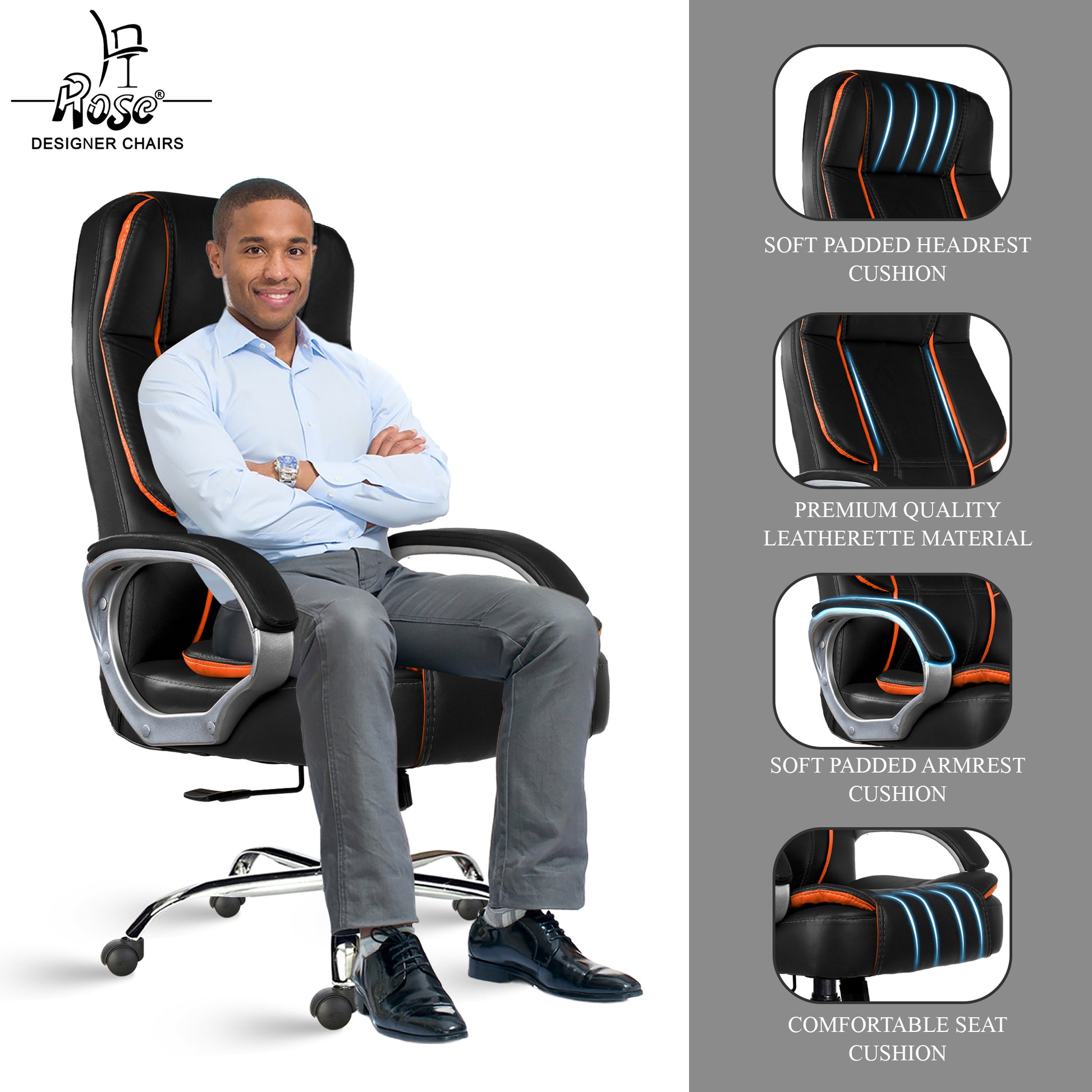 ROSE®SpaceX Leather High Back Chair
