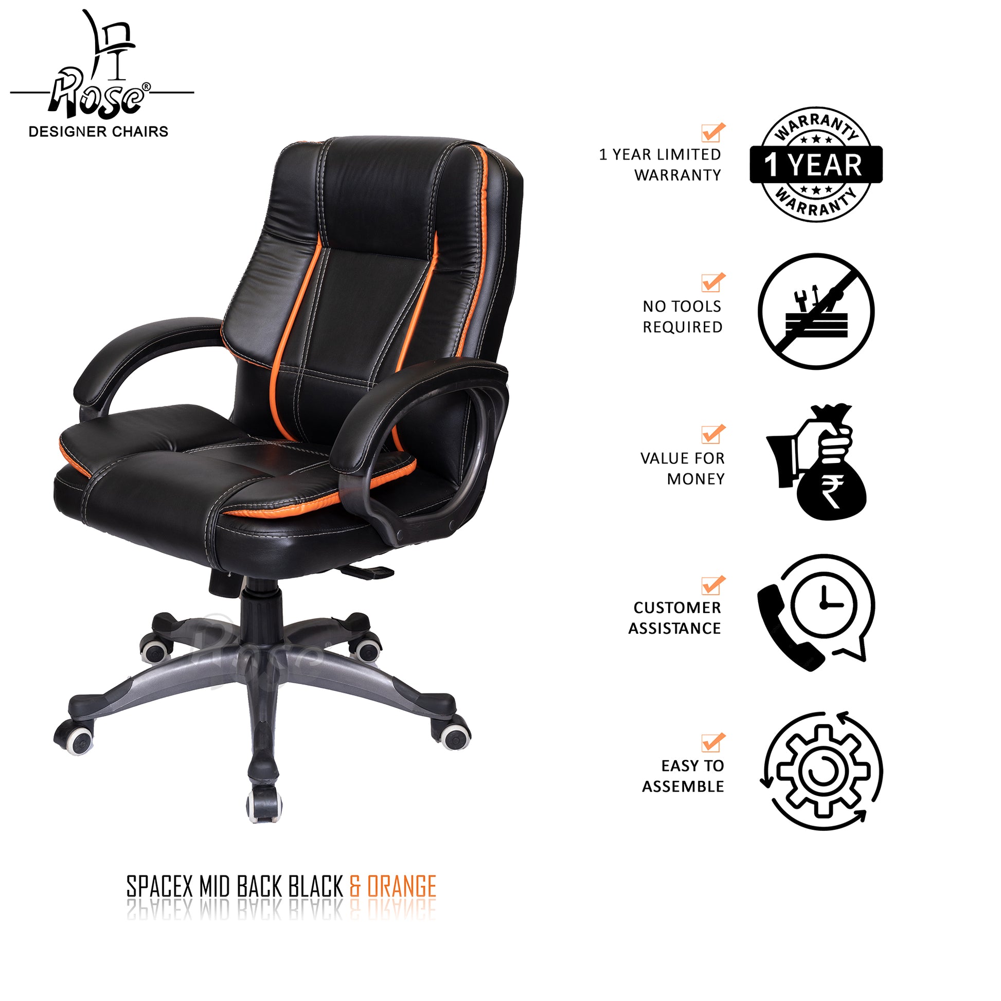 ROSE® SpaceX I Mid Back Office Chair
