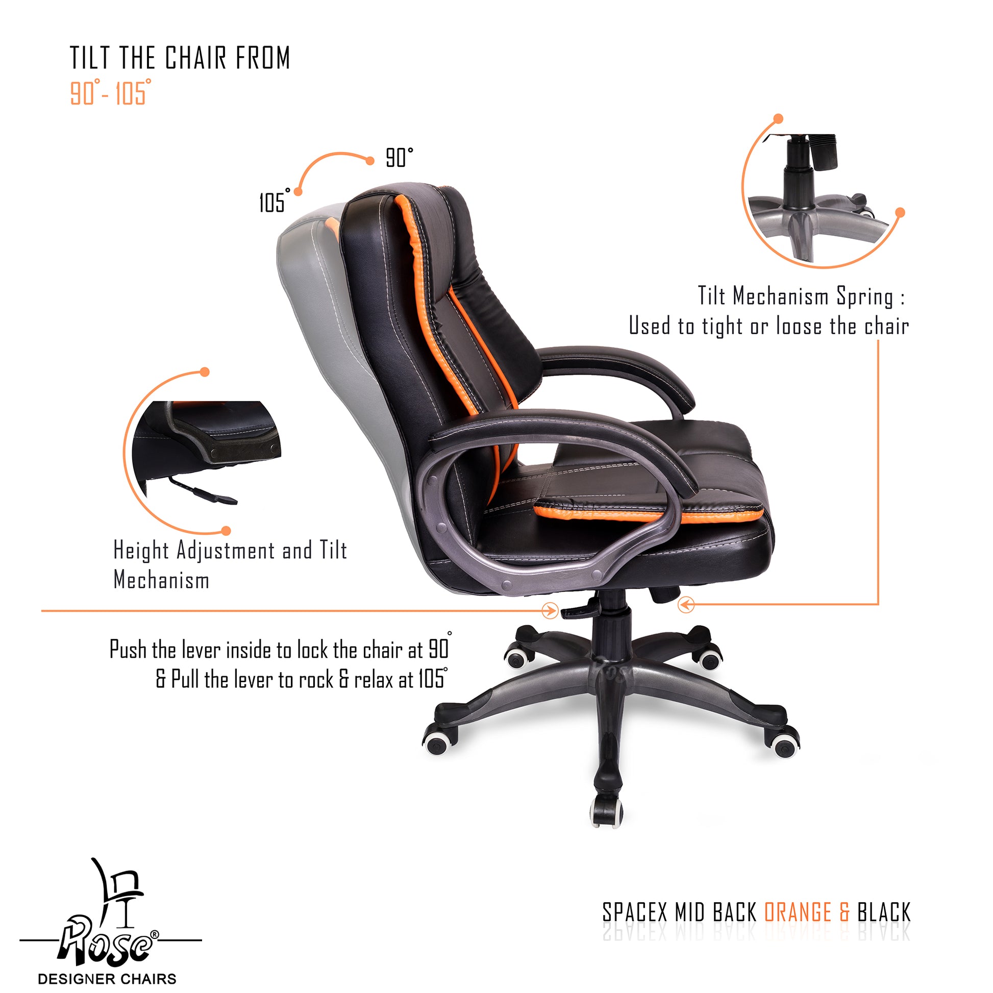 ROSE® SpaceX I Mid Back Office Chair