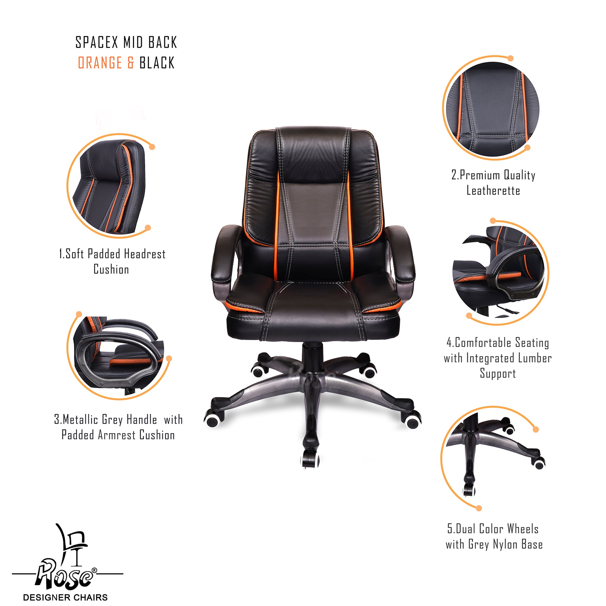 ROSE® SpaceX I Mid Back Office Chair