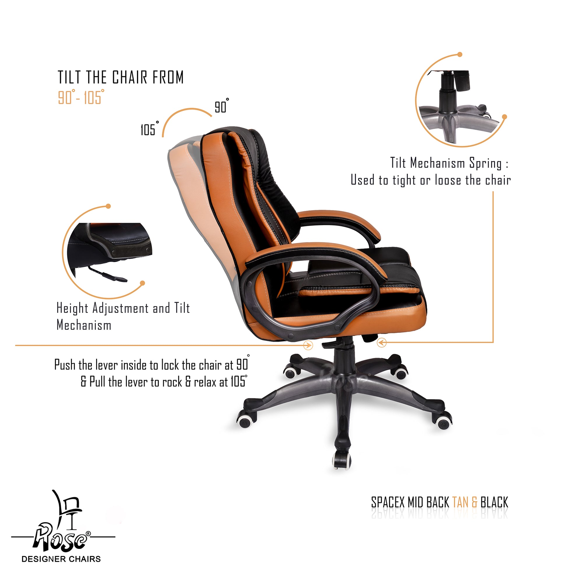 ROSE® SpaceX I Mid Back Office Chair