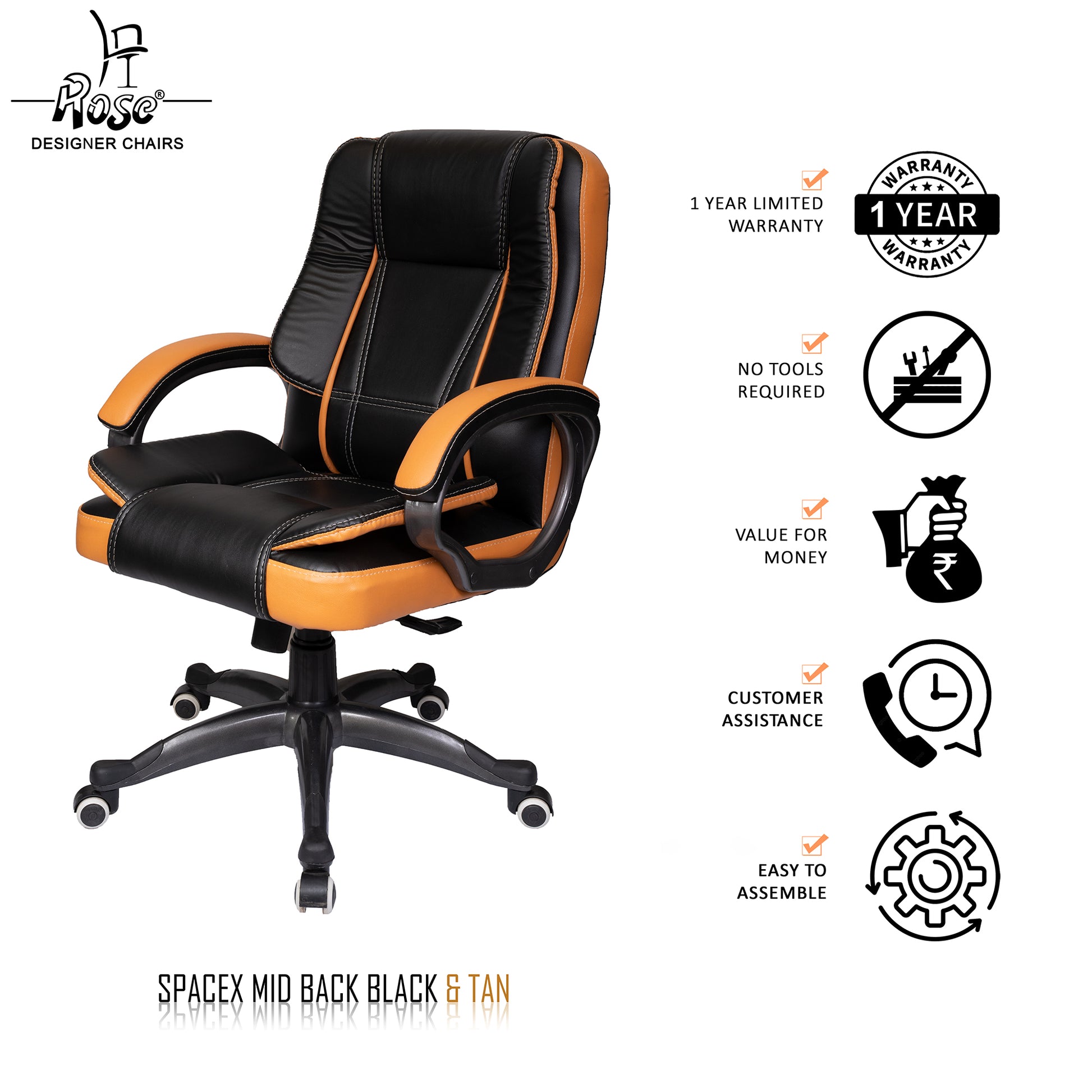 ROSE® SpaceX I Mid Back Office Chair