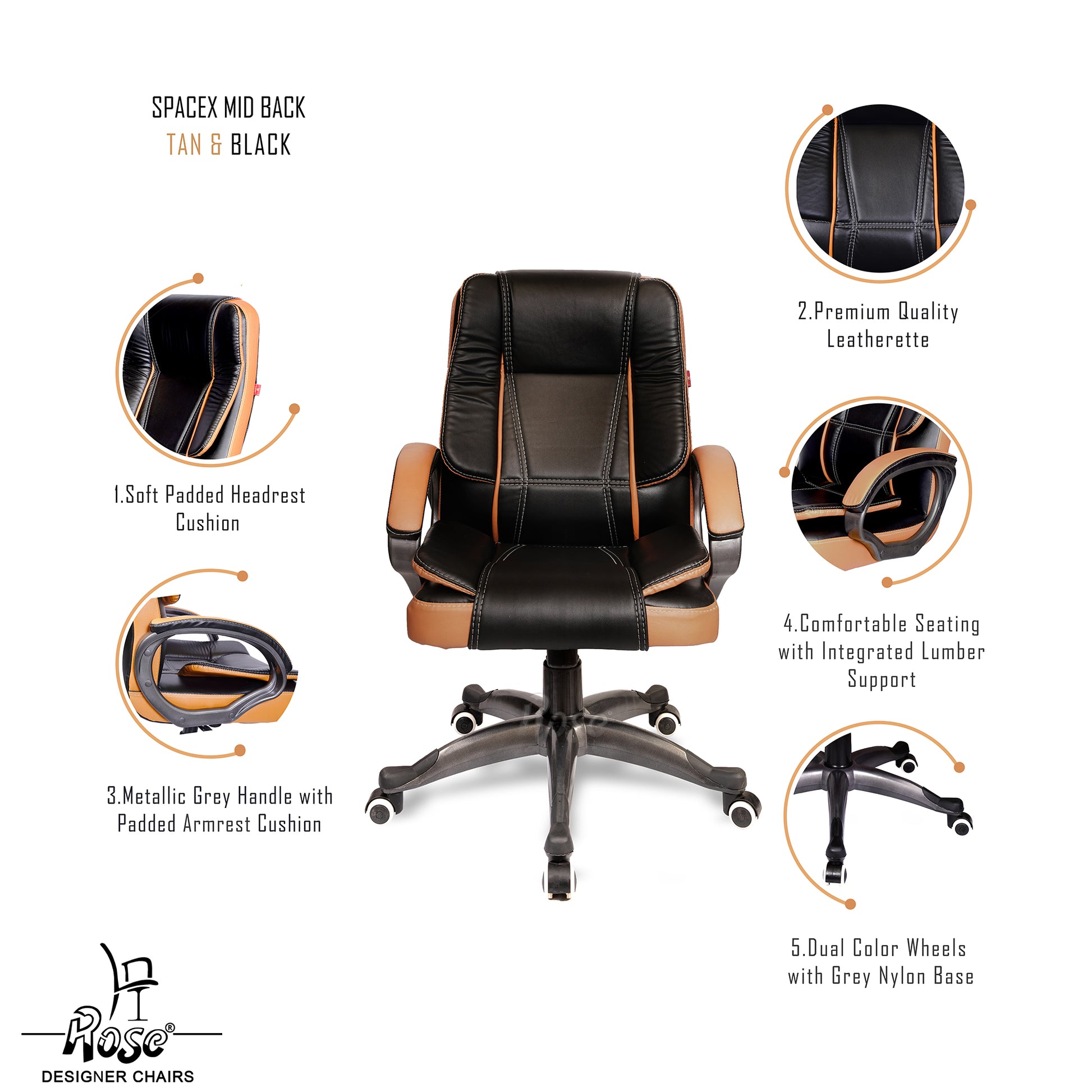 ROSE® SpaceX I Mid Back Office Chair