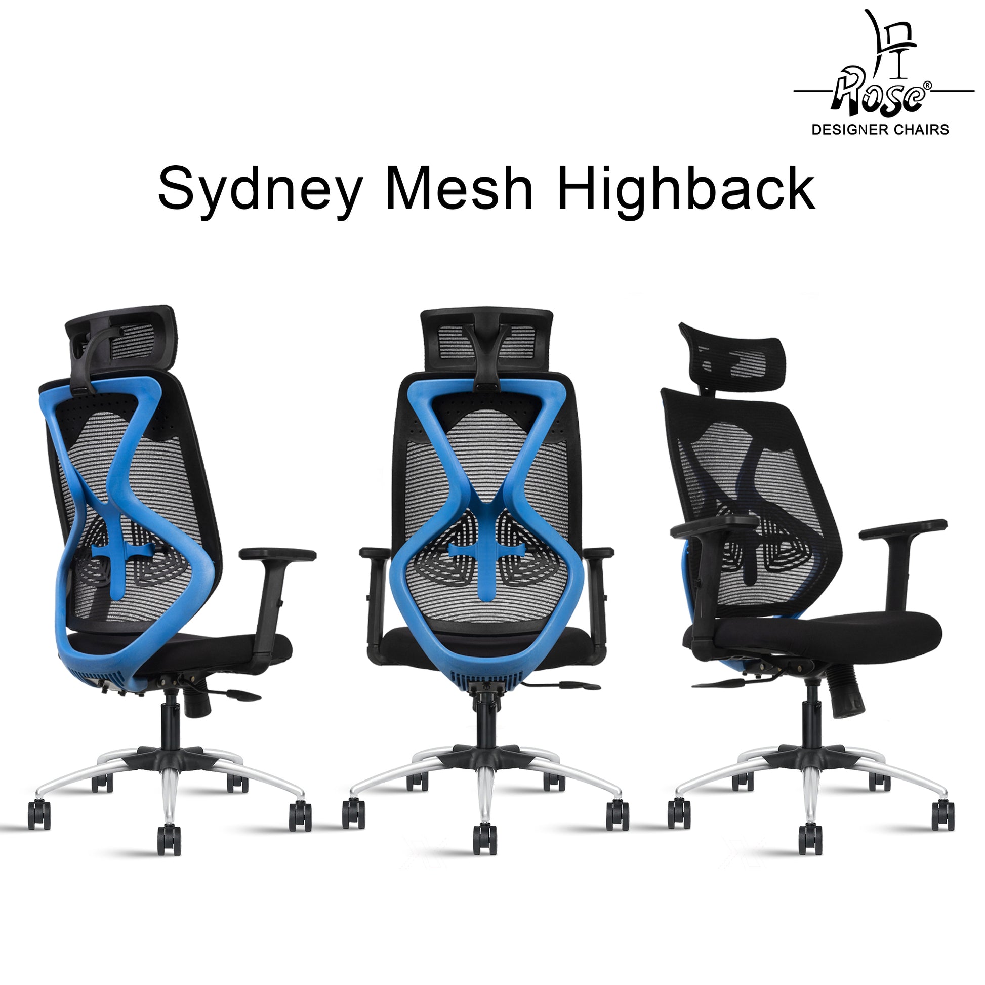 Sydney High Back Blue and Black