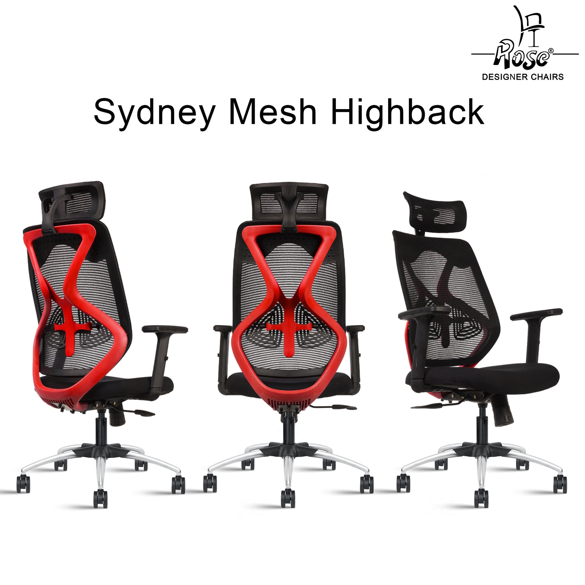 Sydney High Back Red and Black