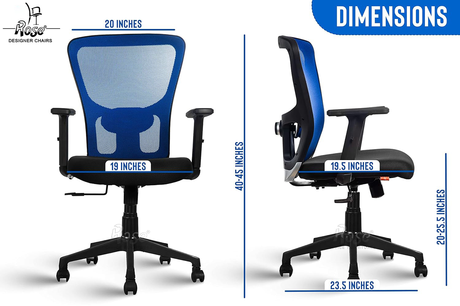 ROSE®Teesla Mesh Mid-Back Office Chair