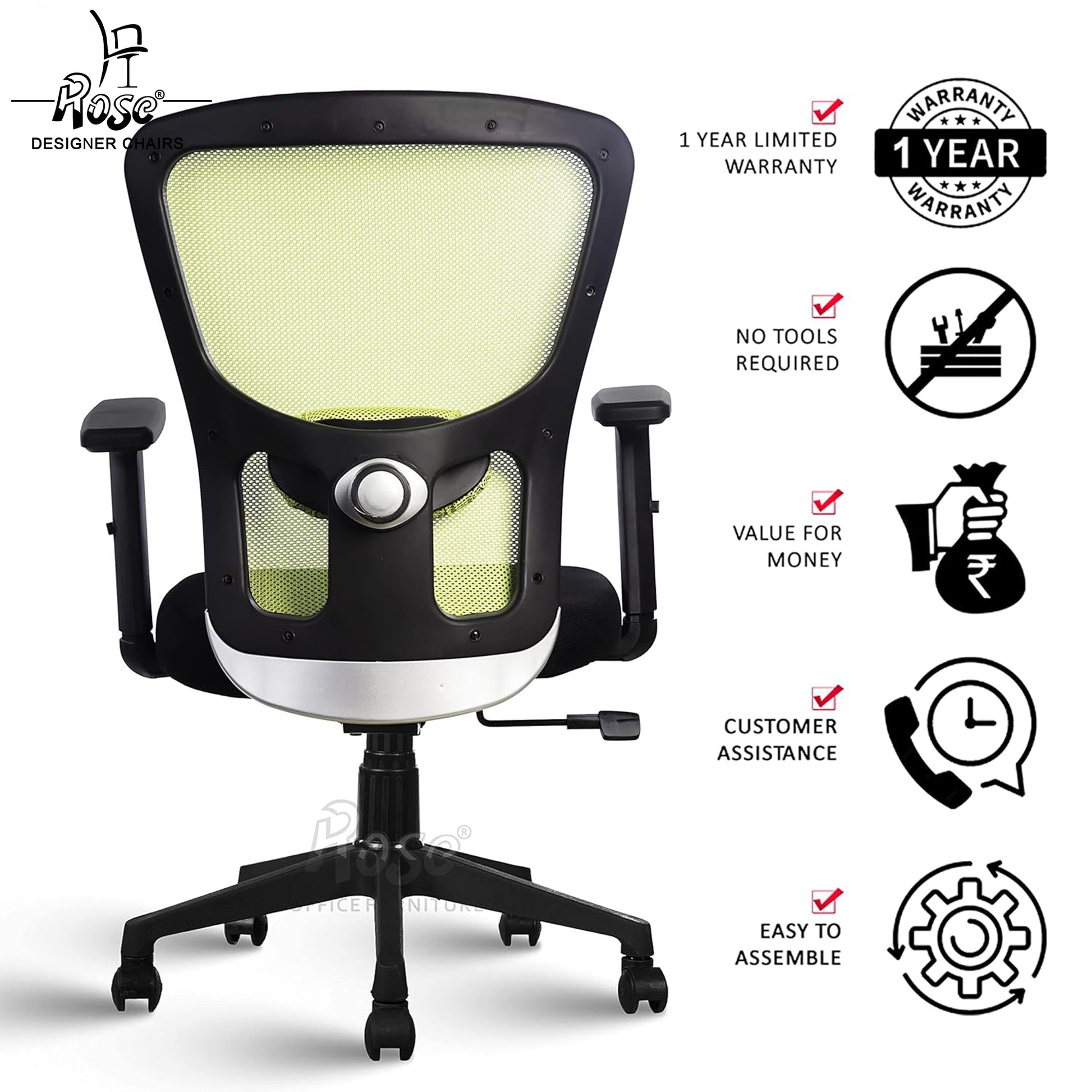 ROSE®Teesla Mesh Mid-Back Office Chair