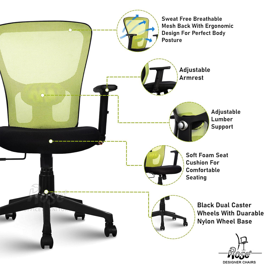 ROSE®Teesla Mesh Mid-Back Office Chair